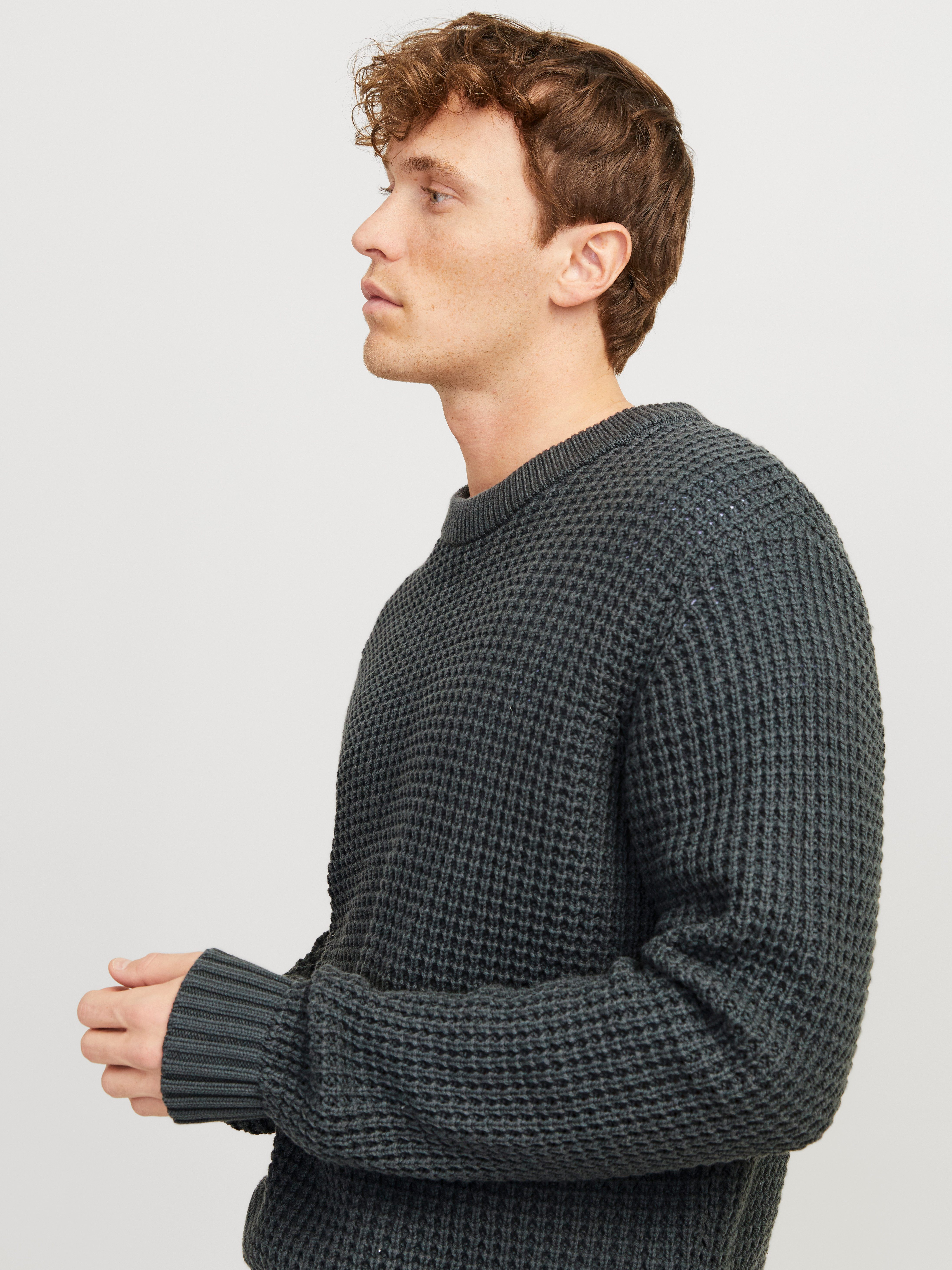 Jack & Jones Rundhalspullover JCOZION KNIT CREW NECK BF mit markanter Struk günstig online kaufen