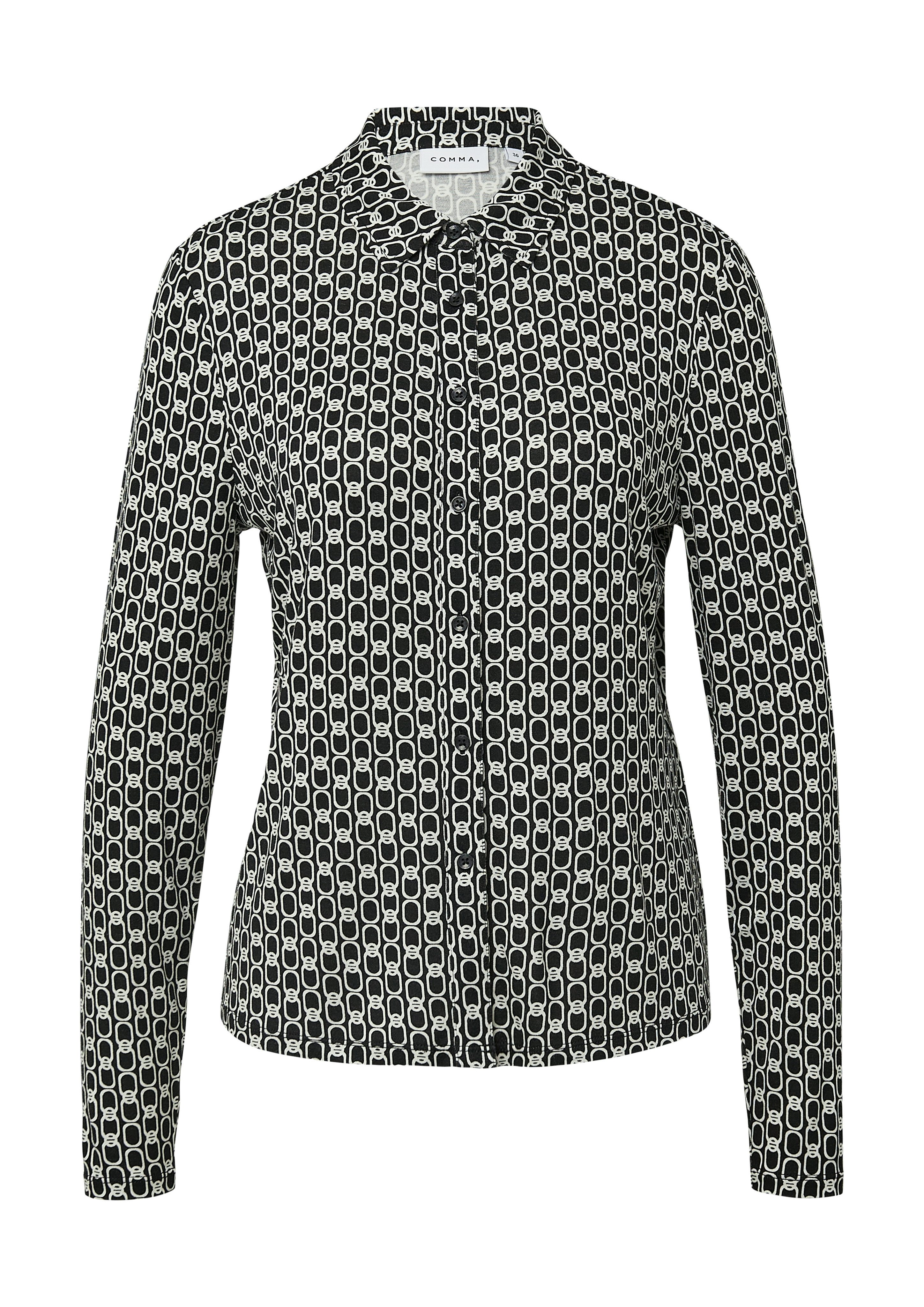 comma Hemdbluse mit All-Over Print