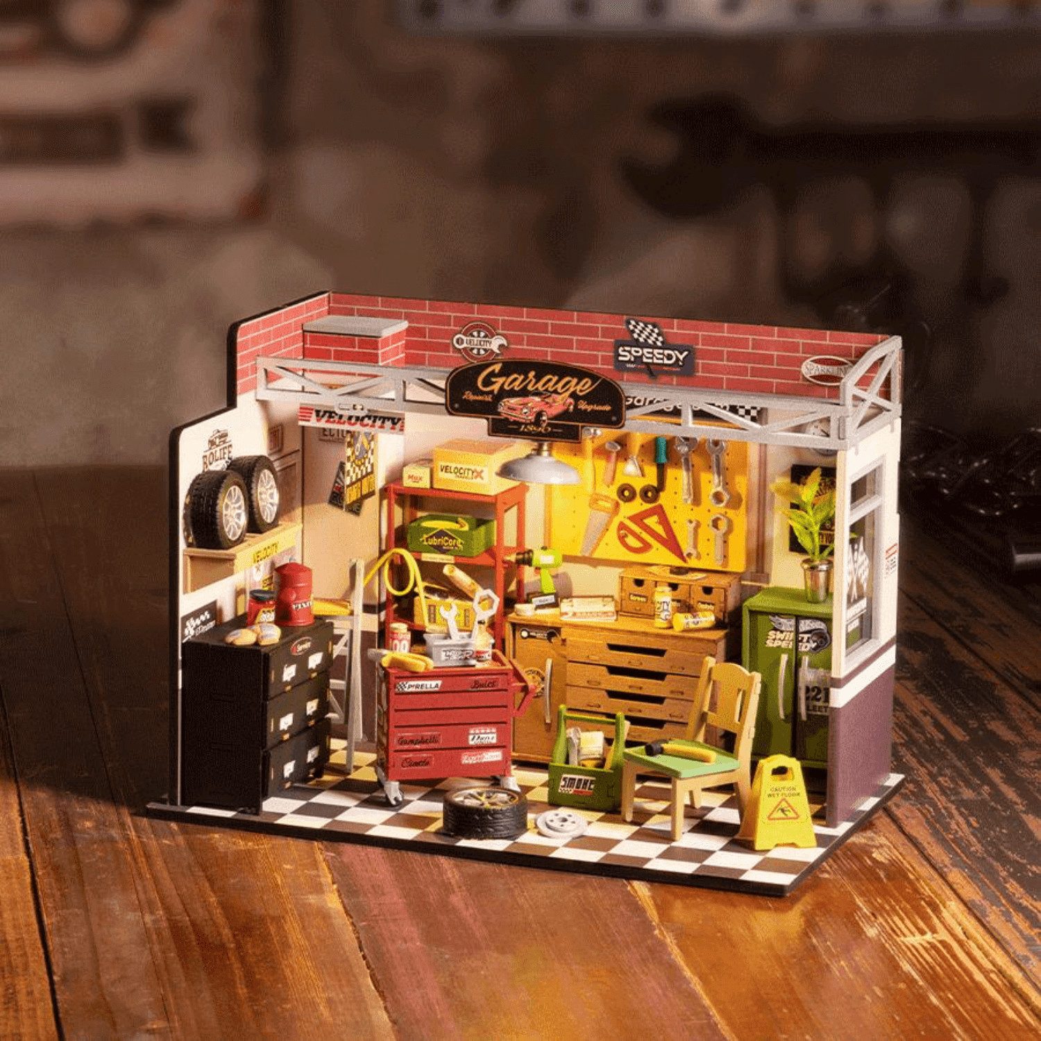 Robotime 3D-Puzzle Garage Workshop – Werkstatt Miniaturhaus, 220 Puzzleteile