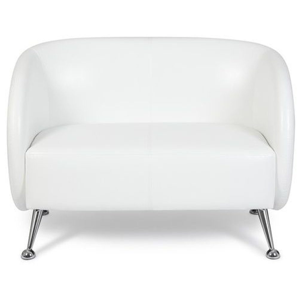 hjh OFFICE Sofa St, gepolstert Weiß Sofa bequem Lounge Armlehnen, 1 Kunstleder LUCIA Weiß mit Couch, | ST