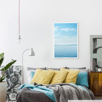 Sinus Art Poster 90x60cm Poster Blauer Himmel mit Wolken über dem Meer