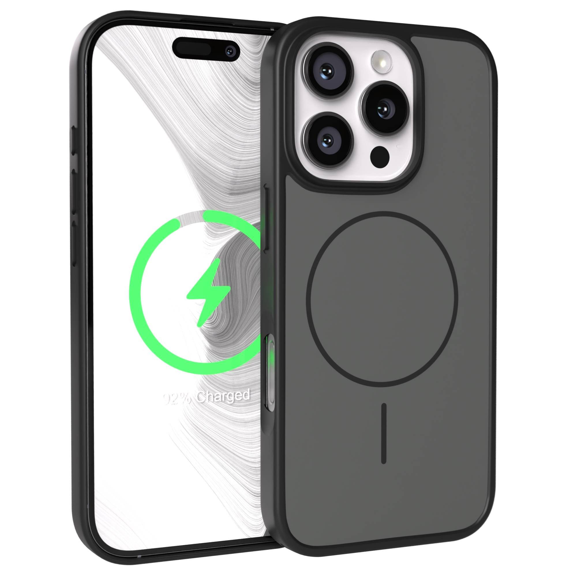 EAZY CASE Handyhülle Slim Outdoor MagSafe Case für Apple iPhone 16 Pro 6,3 Zoll, Dünne Outdoor Hülle mit MagSafe & starkem Schutz in Schwarz