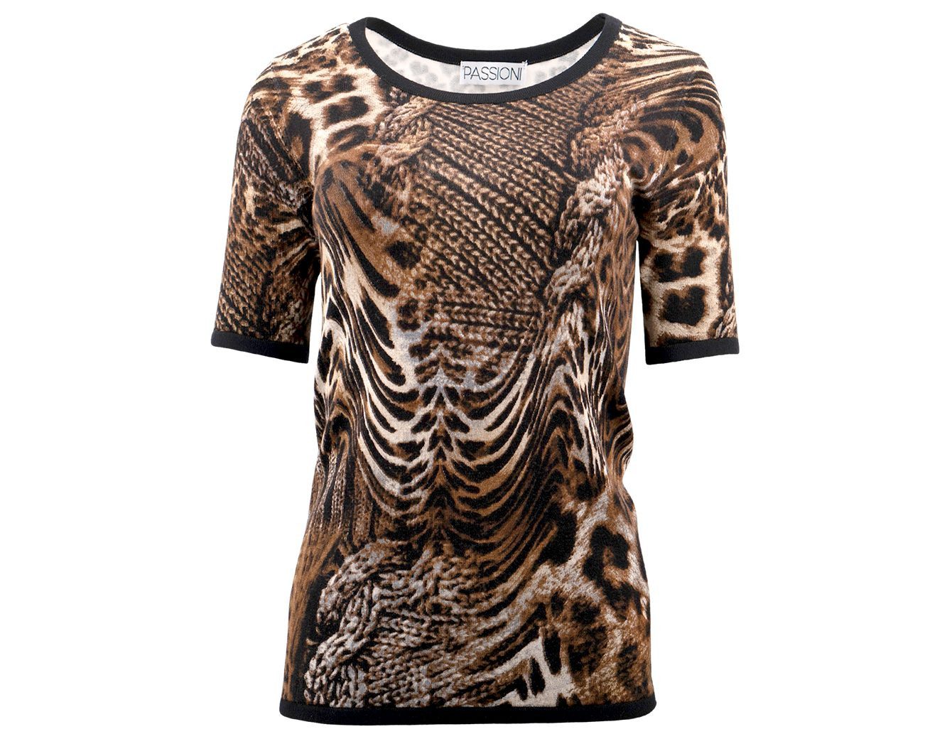 Passioni 2-in-1-Strickjacke Twinset in Animal-Strick-Optik – Bild 5 von 5