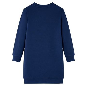 vidaXL A-Linien-Kleid Kinder-Pulloverkleid mit Streifen aus Pailletten Marineblau 128