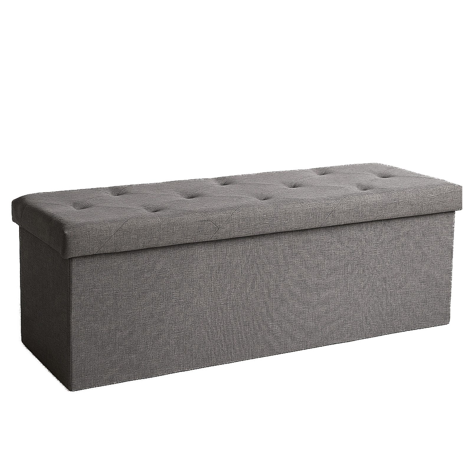 ANYSUN Sitzbank mit Stauraum, 76/110cm komfortabler Sitzhocker Aus MDF-Platte und Leinen, bis 150 kg