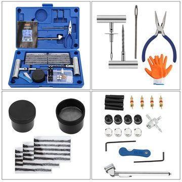 Bettizia Reifenfüllmessgerät Reifen Reparaturset, Reifenreparaturset Auto, 73 TLG. für Motorrad,LKW, 73-tlg.