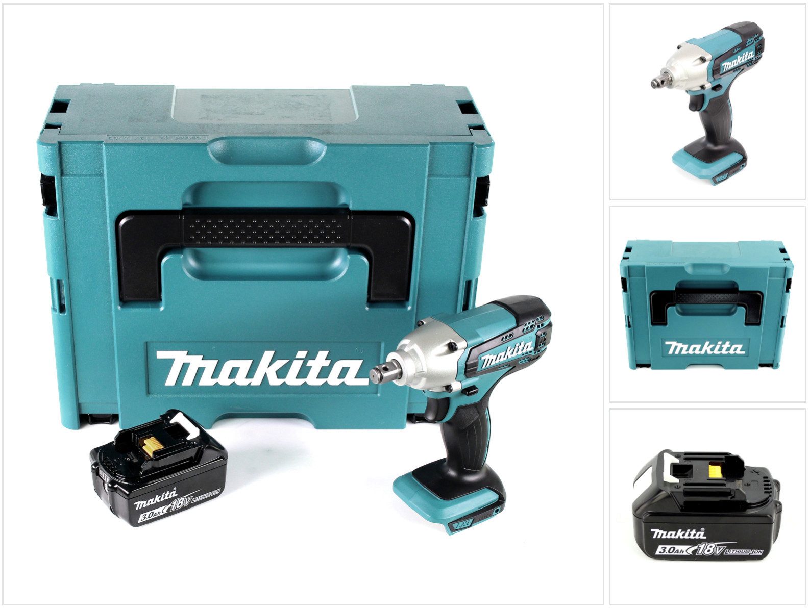 Makita Akku-Schlagschrauber DTW 190 F1J Akku Schlagschrauber 18V 190Nm + 1x Akku 3,0Ah + Makpac