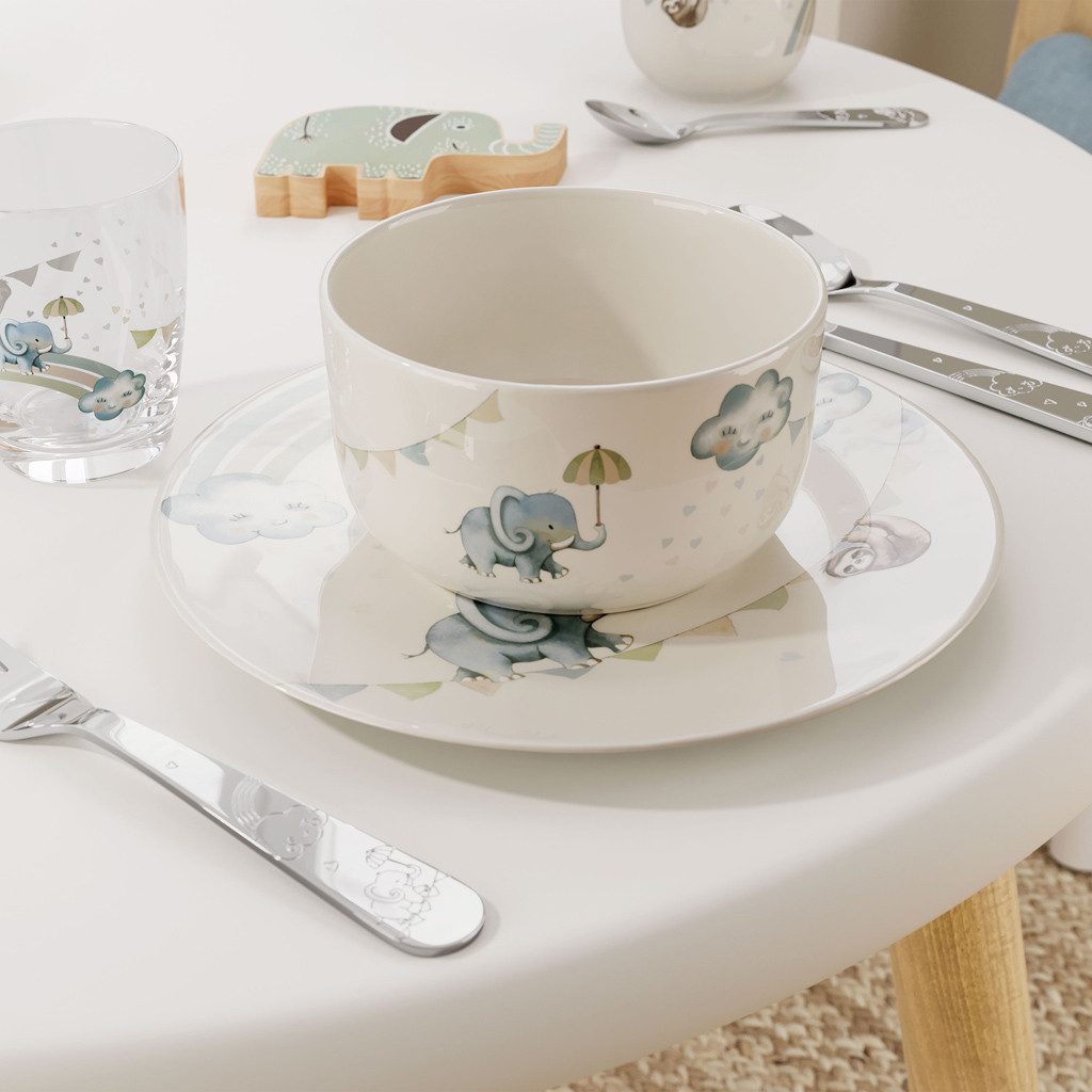 Villeroy & Boch Speiseteller Walk like an Elephant Kinderteller, (1 St), Premium Porcelain, mikrow.- & spülm.sicher, Made in Germany
