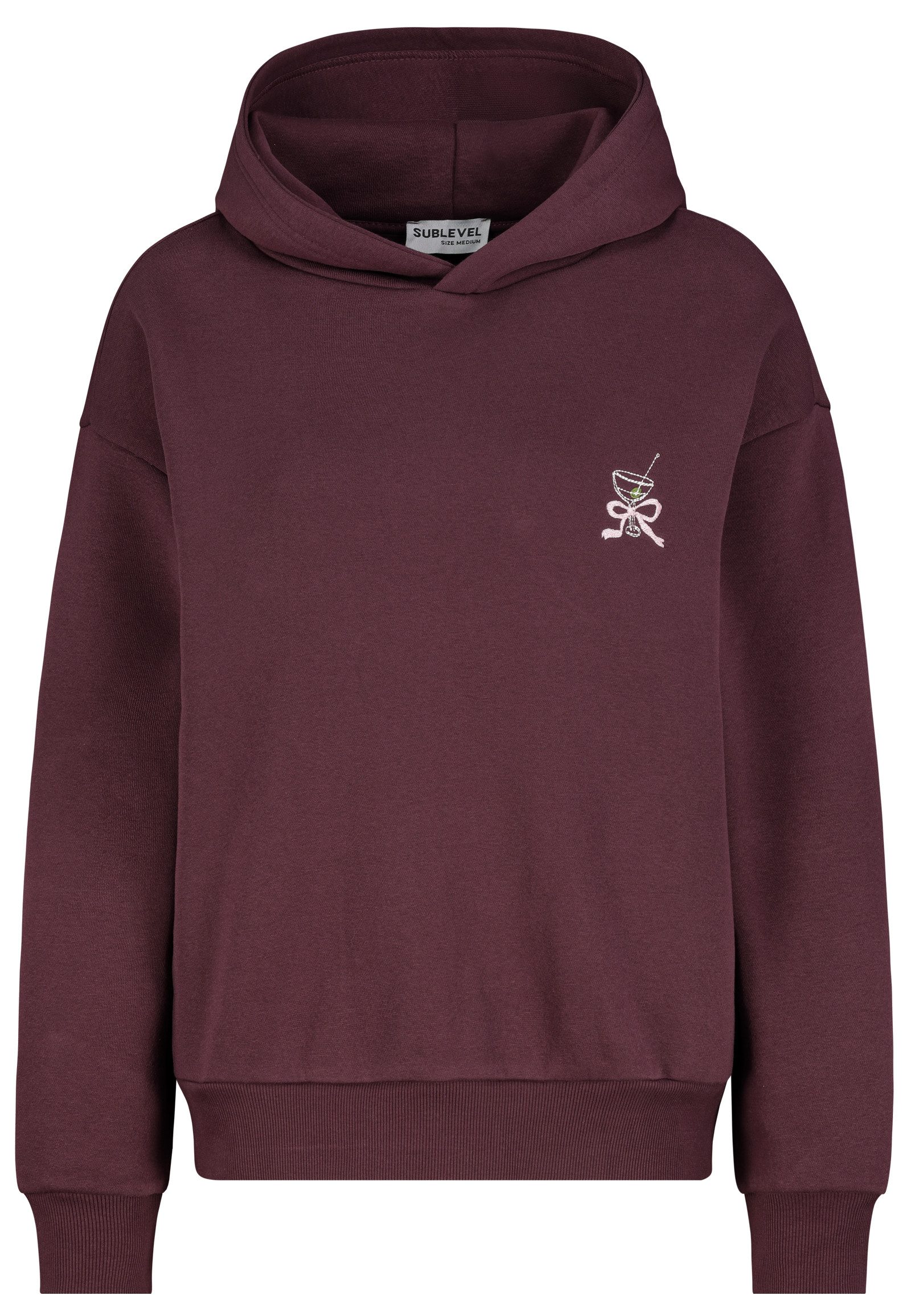 SUBLEVEL Kapuzenpullover Damen Sweat Hoodie mit Backprint Applikation vorne, warme Sweatqualität