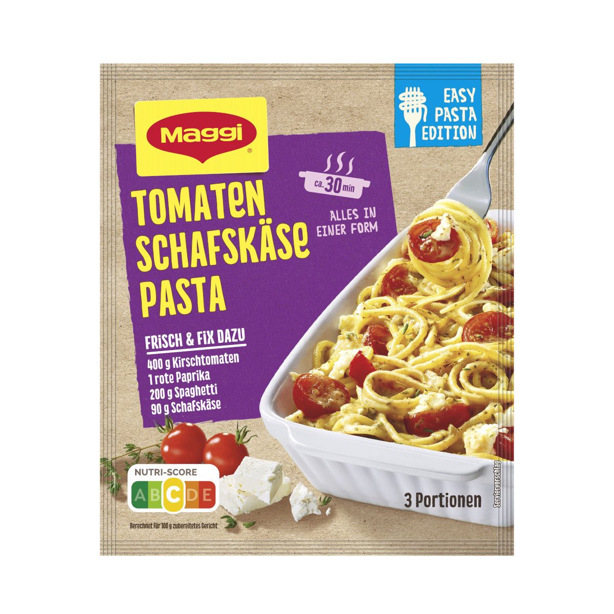 MAGGI Gewürz, Maggi Fix Tomaten Schafskäse Pasta Paprika Packung 27g