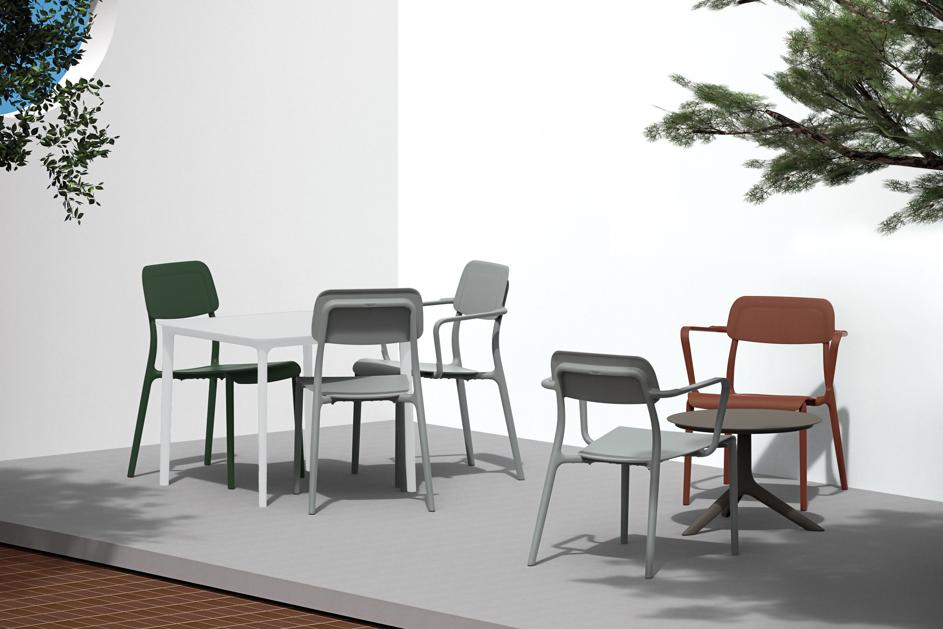 KONSIMO® Gartentisch GALIO Rechteckig Balkontisch, 100% recycelbar, hergestellt in der EU, Outdoor-Möbel, Allwettertauglich, Kaffeetisch, modernes Design