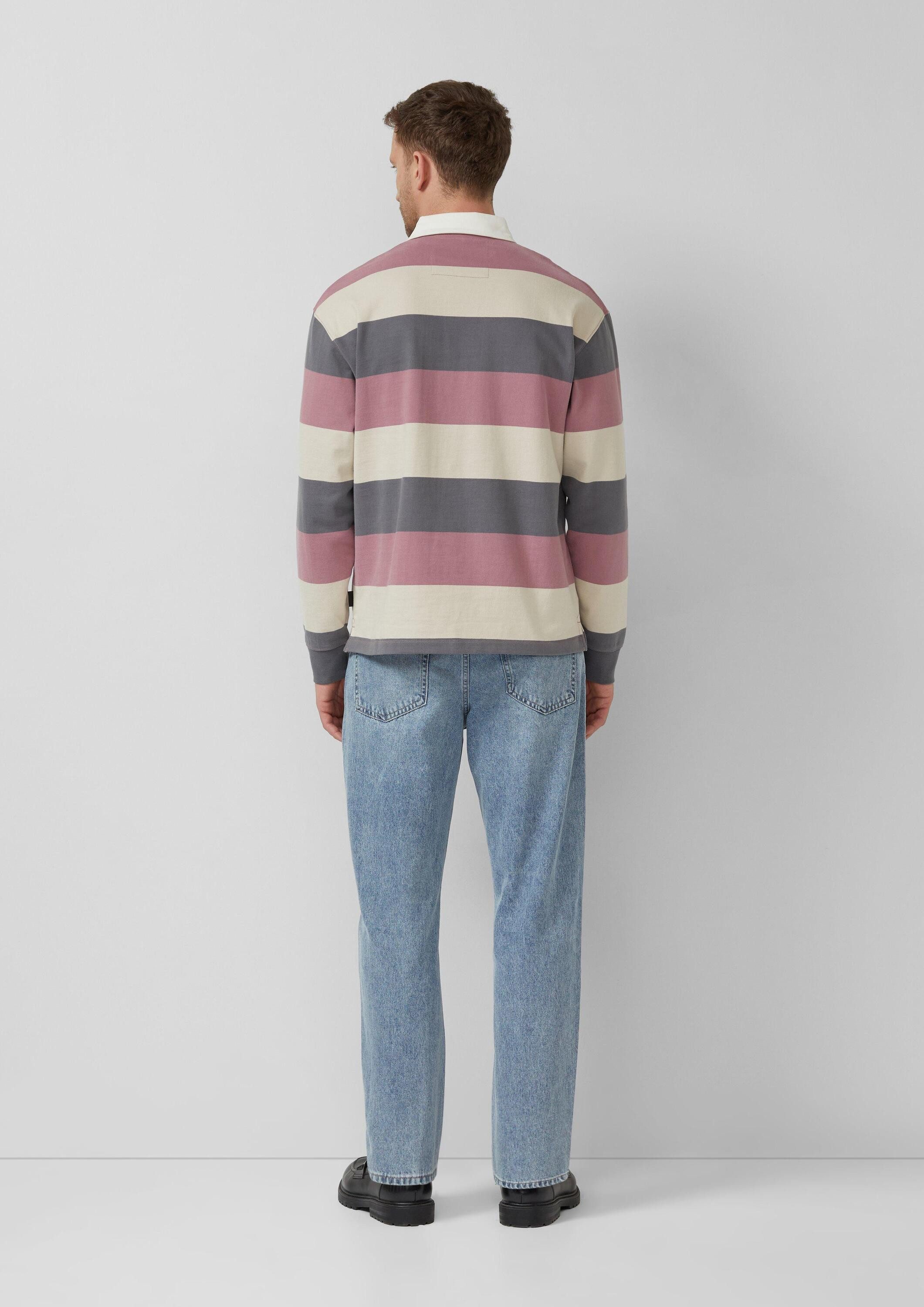 s.Oliver Langarmshirt Polo-Shirt Softes Langarm-Poloshirt im Relaxed Fit