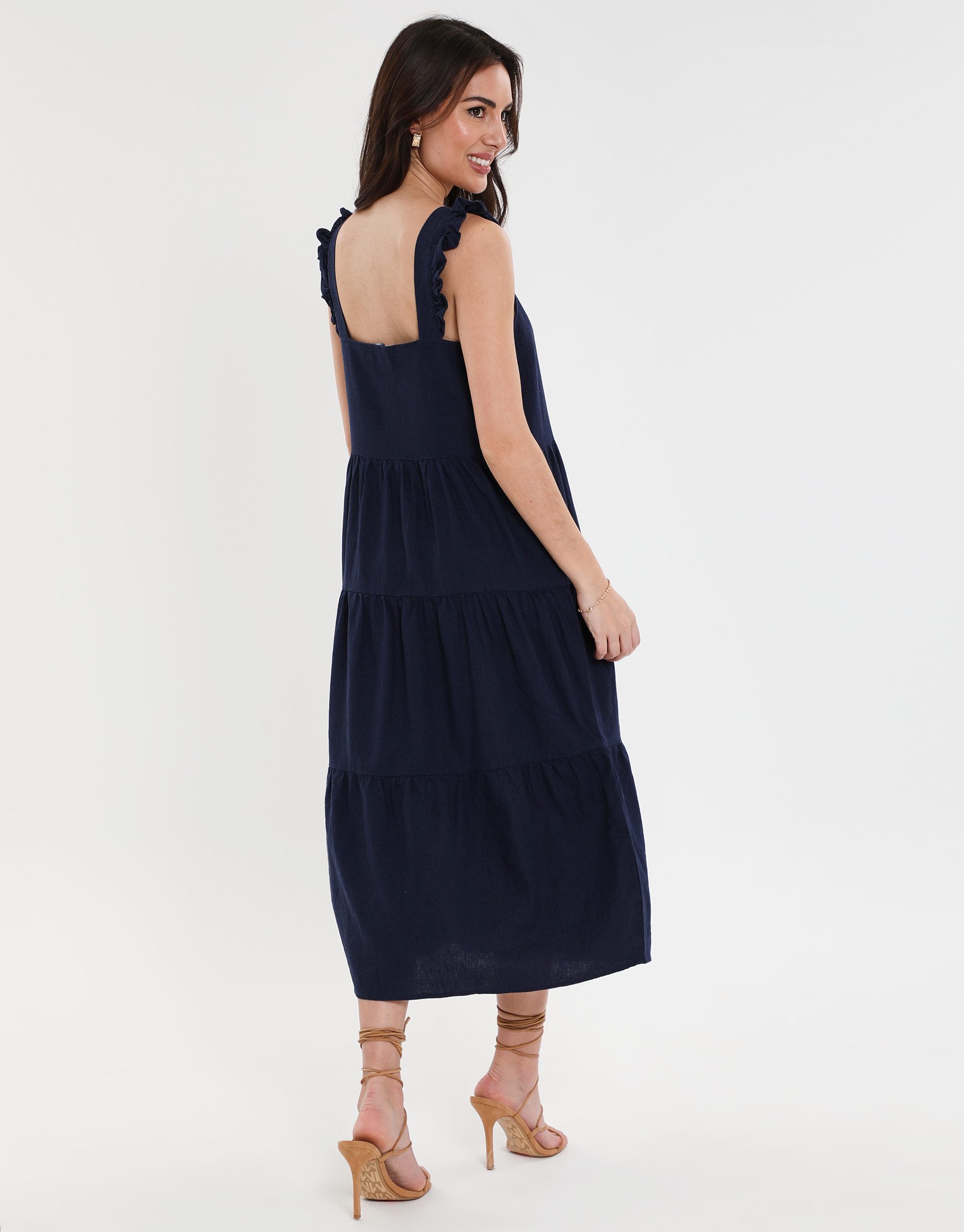 Threadbare Sommerkleid THB Oak Flutter mit Knöpfen