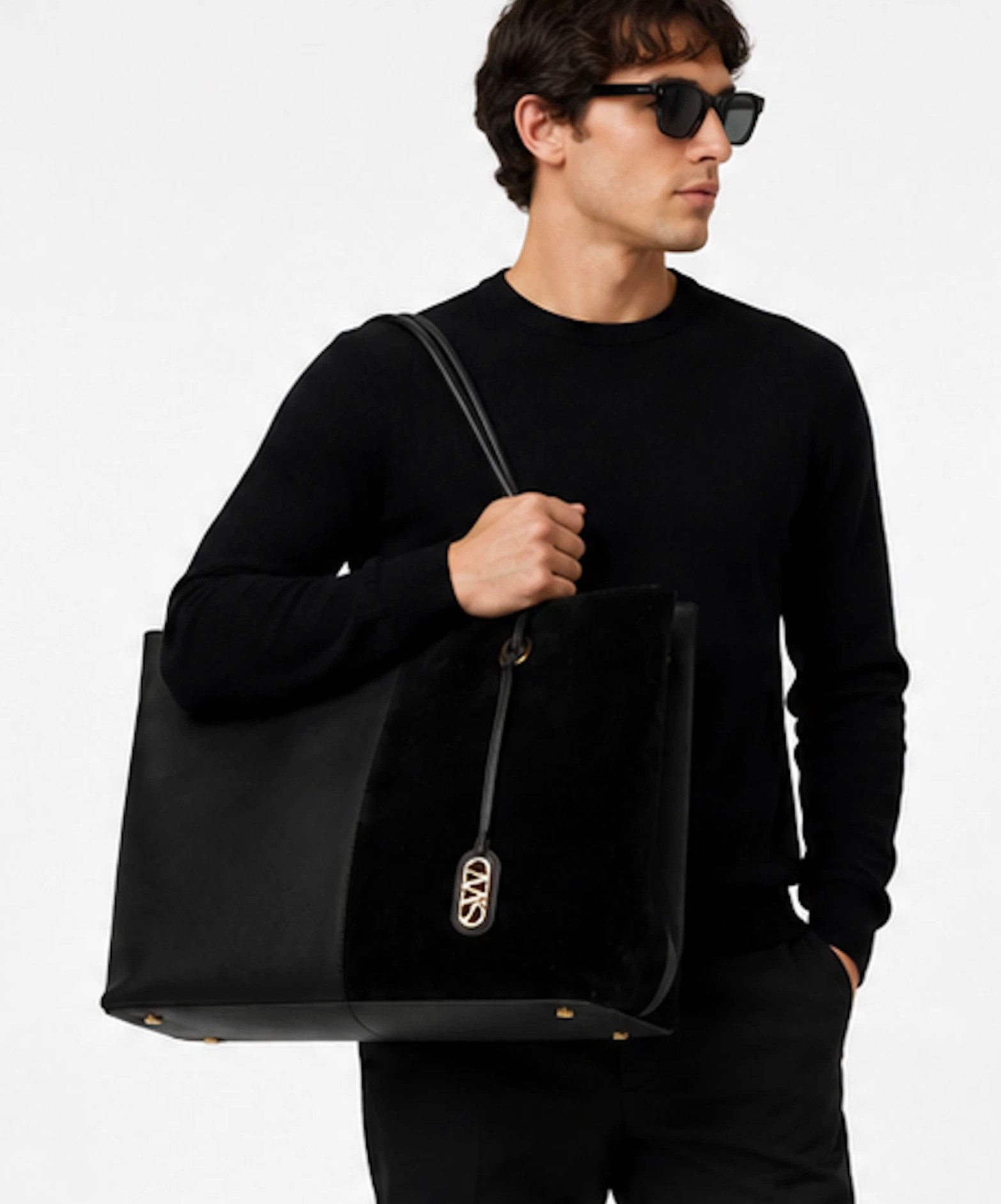 STUART WEITZMAN Shopper New York 5050 Tasche Tote Schultertasche Leder Suede, Außergewöhnlich große integrierte Innentasche mit Reißverschluss – Bild 3 von 5