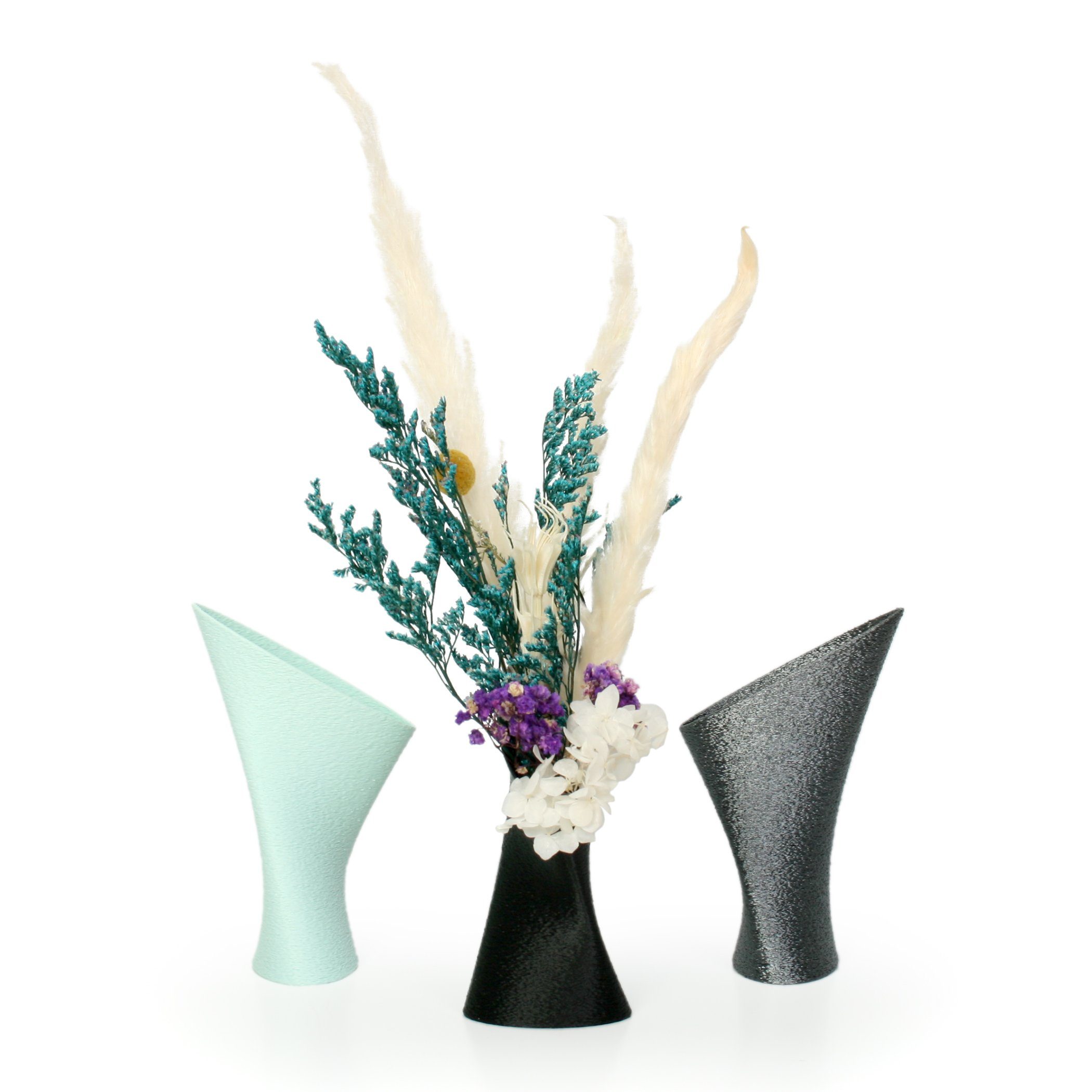 aus wasserdicht Kreative nachwachsenden & Designer Blumenvase bruchsicher Old Bio-Kunststoff, Feder – aus Dekorative Dekovase Silver Vase Rohstoffen;