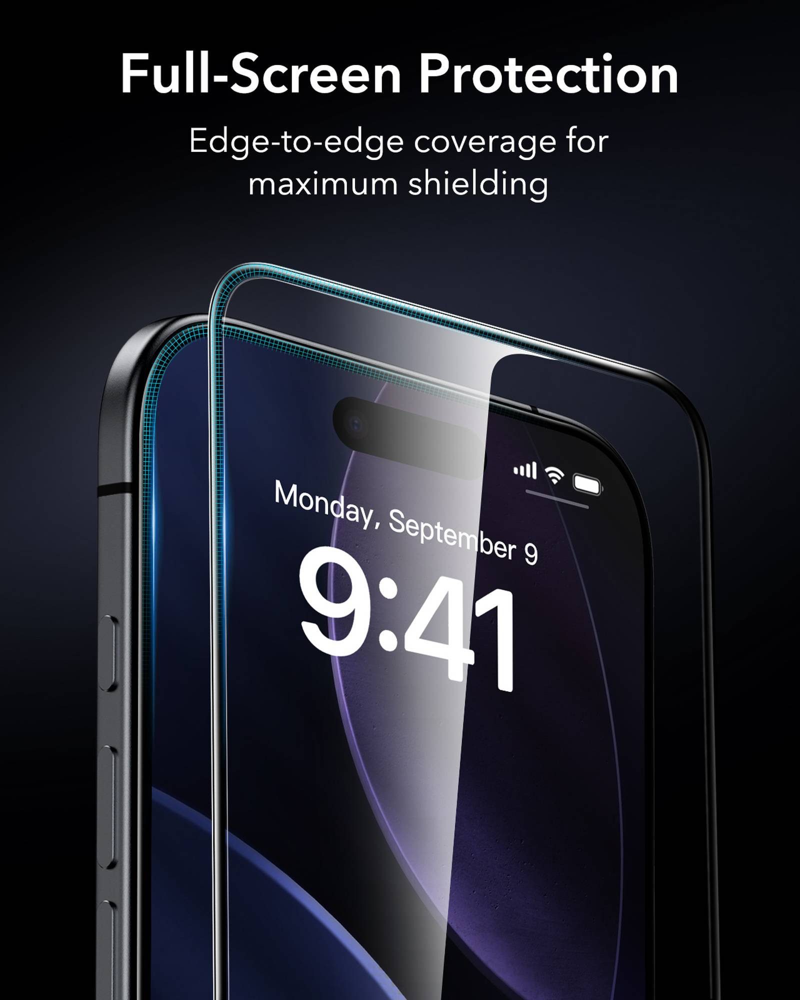 ESR Displayschutzglas Armorite Displayschutz für iPhone Air, UltraFit Aufbringhilfe, Lautsprecherabschirmung, gehärtetes Glas