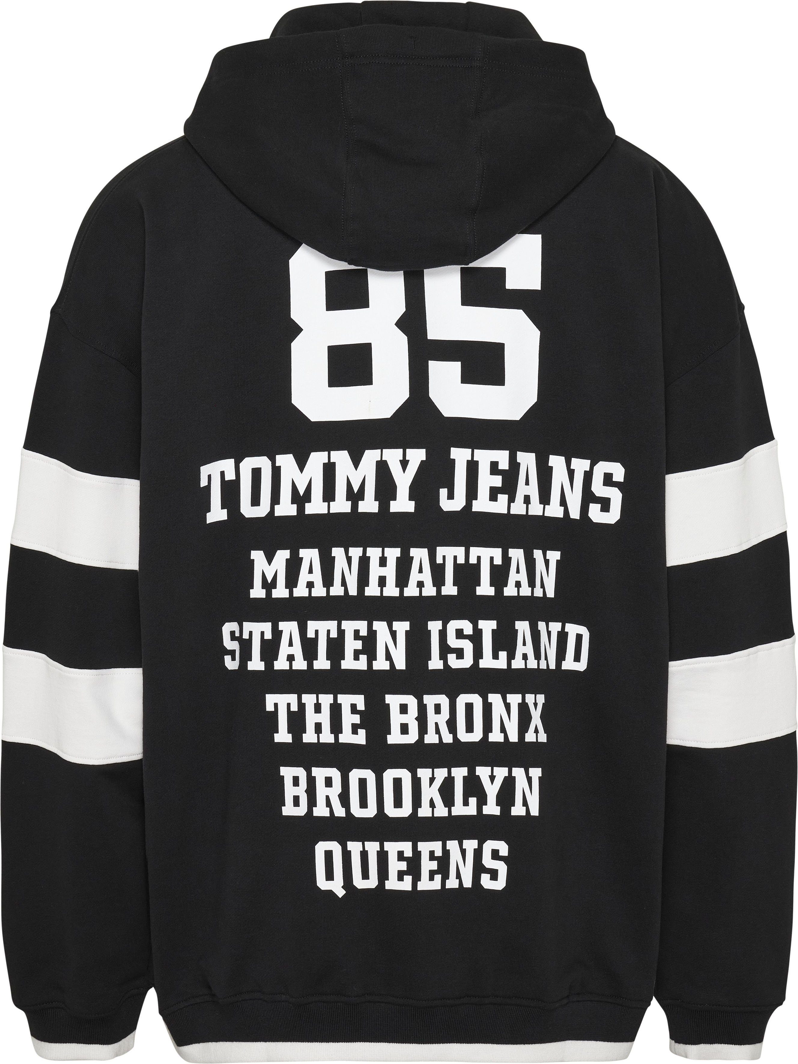 Tommy Jeans Kapuzensweatshirt TJM OVZ HOODIE Black COLLEGE Logodruck 85 mit