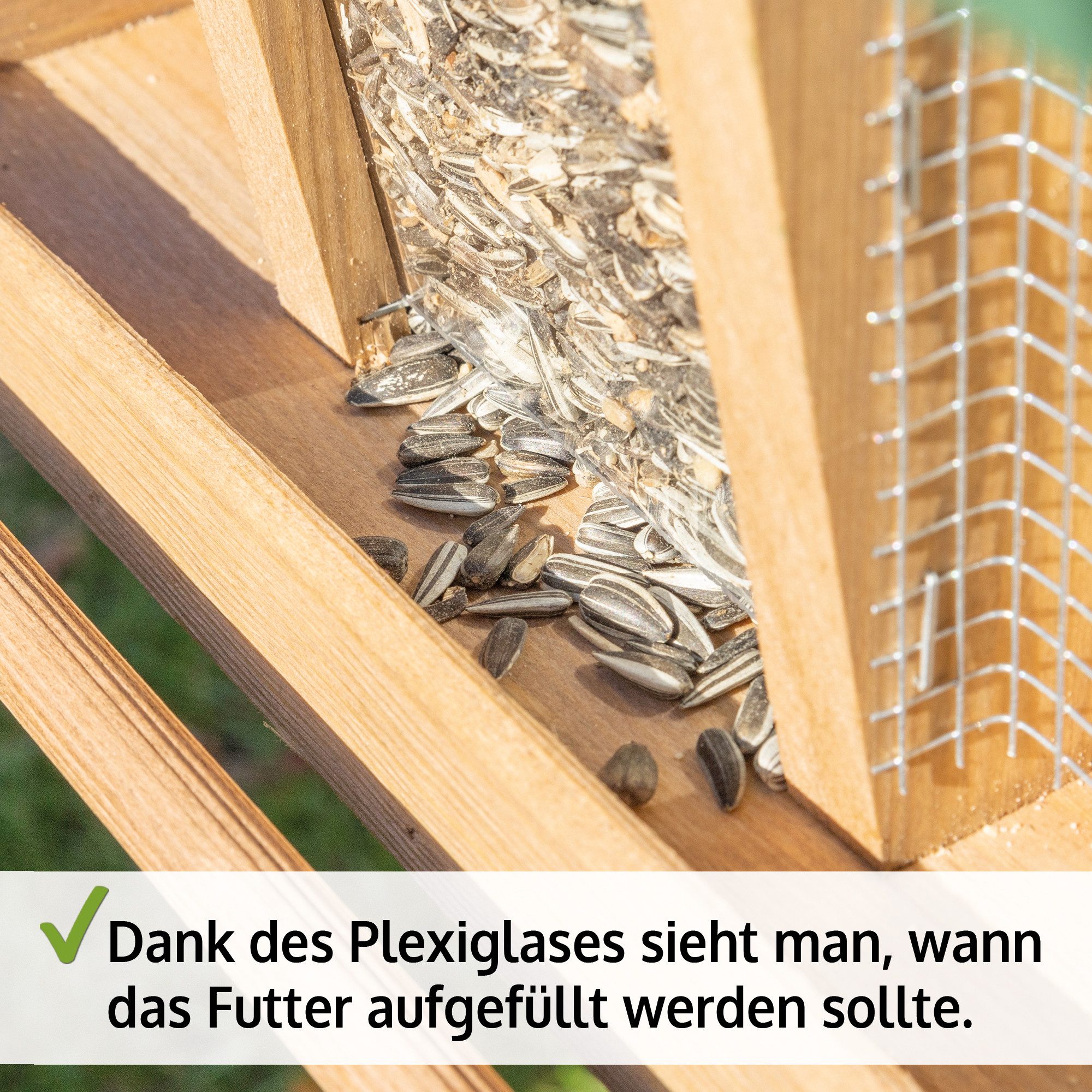 Zooprinz Vogelhaus XXL mit Ständer Wetterfest, Massiver Holzständer, Futterrsilo für Vögel