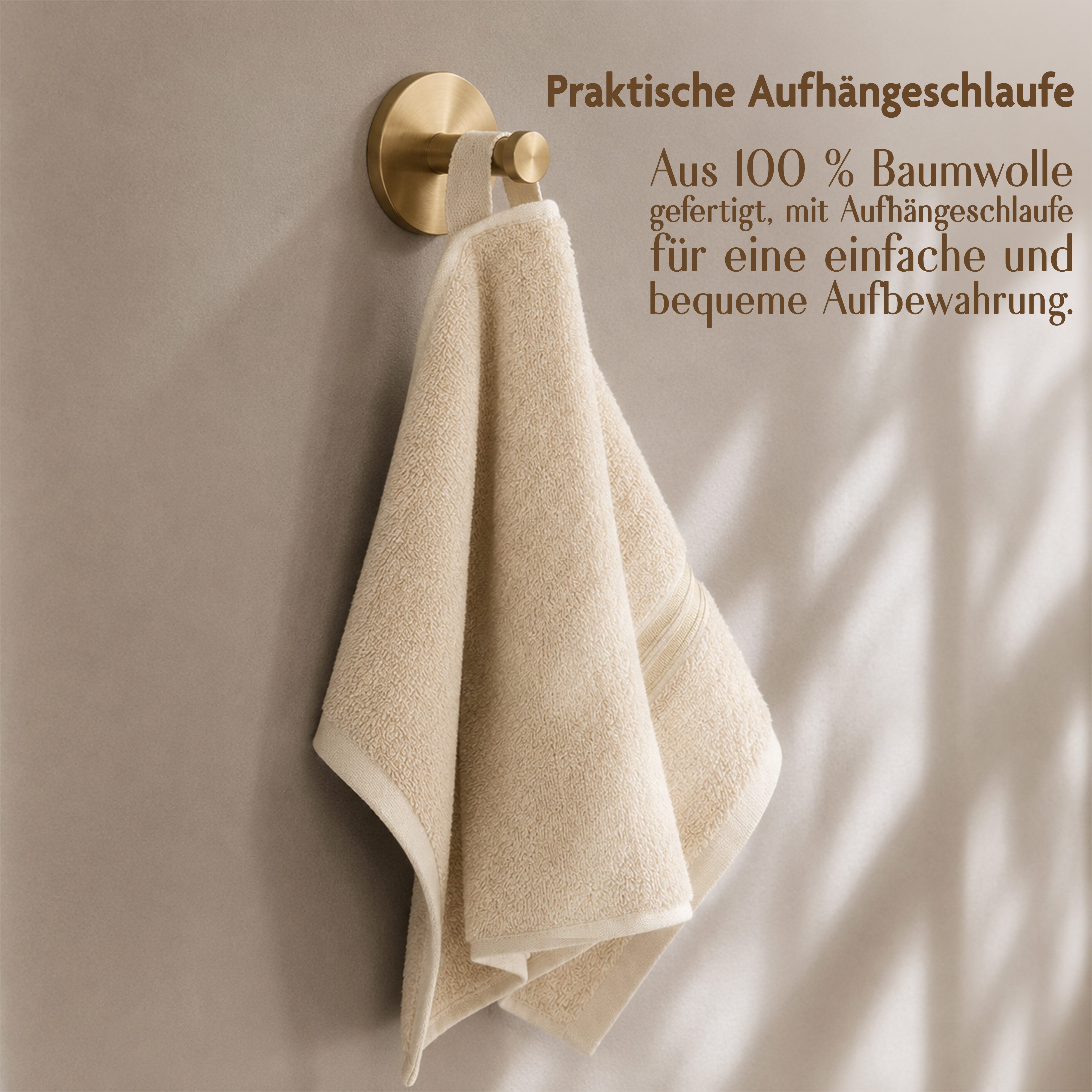 HAMMETEX Gästehandtücher 5er Set, 30x50 cm, weich & saugstark, 100% Baumwolle, Frottier (5-St), mit Bordüre, einfarbig, Schlaufe, 100% Baumwolle Frottee – Bild 3 von 5