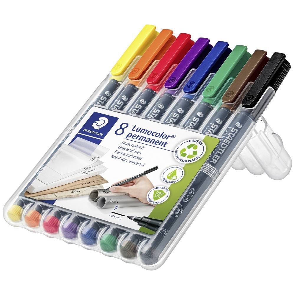 STAEDTLER Folienstift Lumocolor permanent F / Inh.8 sortiert