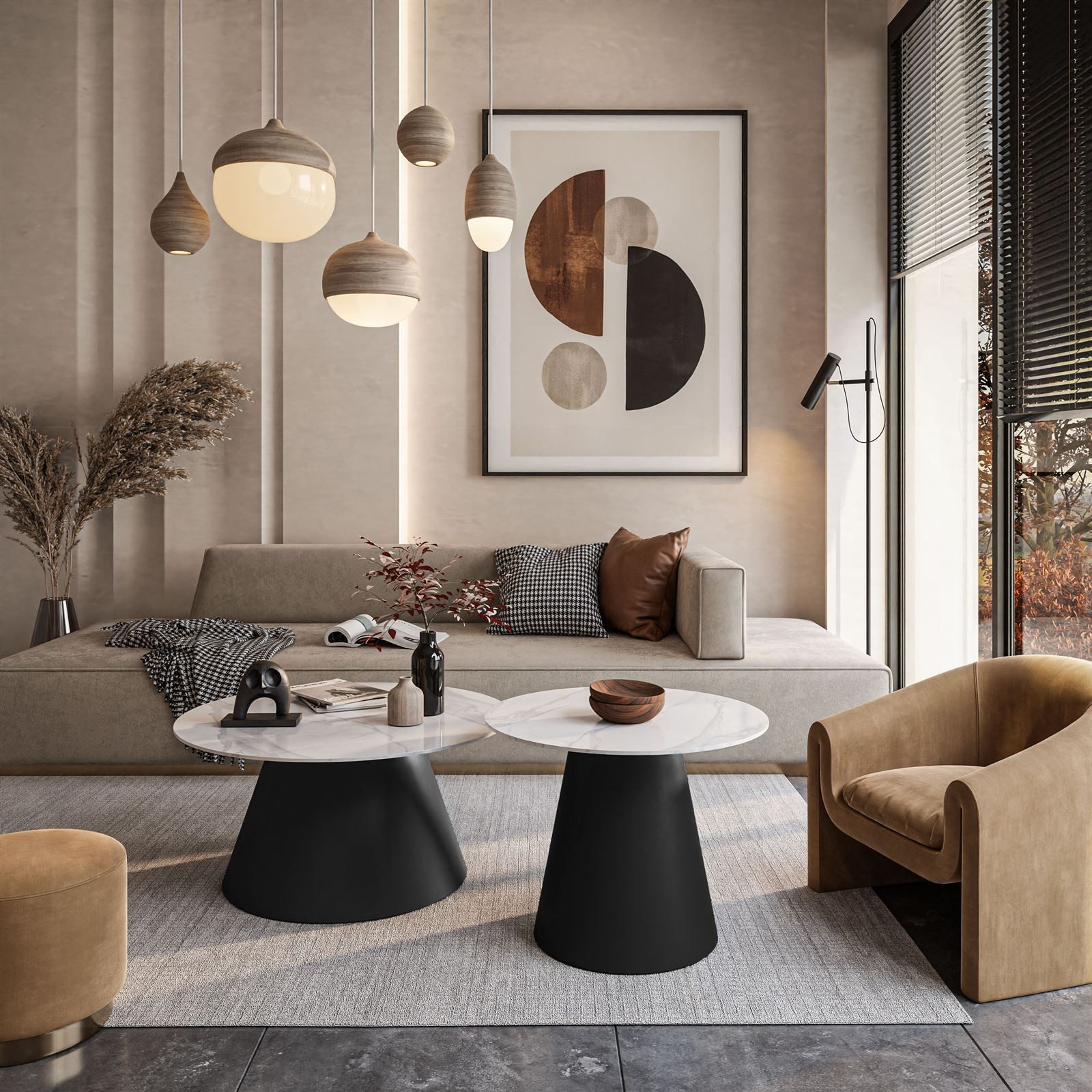 Lookway Couchtisch CARTELLE 2in1 Runder Sofatisch günstig online kaufen