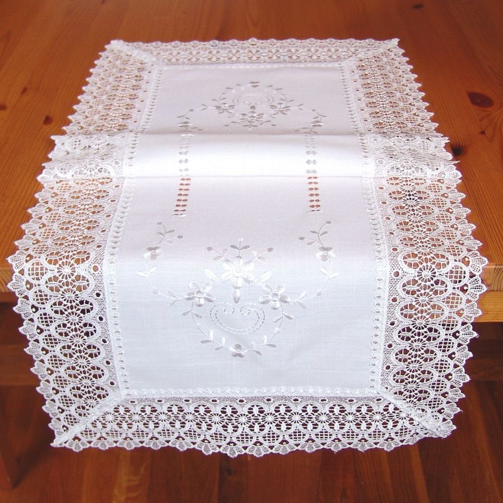 matches21 HOME & HOBBY Tischdecke Tischläufer CORA Spitze & Stickerei Landh günstig online kaufen