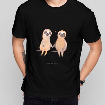 Mr. & Mrs. Panda T-Shirt Faultier Pärchen - Schwarz - Geschenk, Liebe, Faultier Geschenk, Faul (1-tlg)