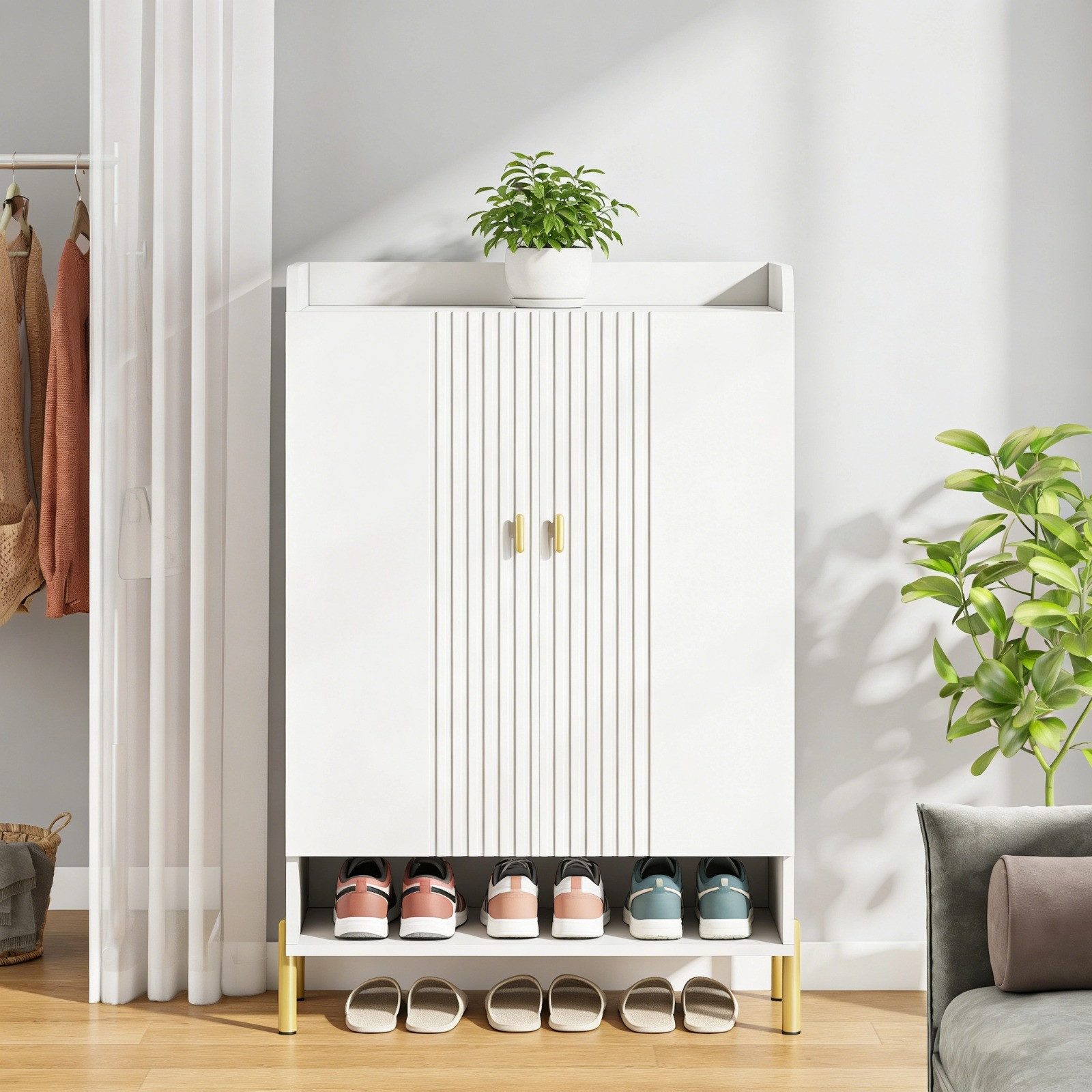 Celya Schuhschrank Schuhregal mit 6 Tier, Schuhaufbewahrung mit höhenverstellbare Ablage