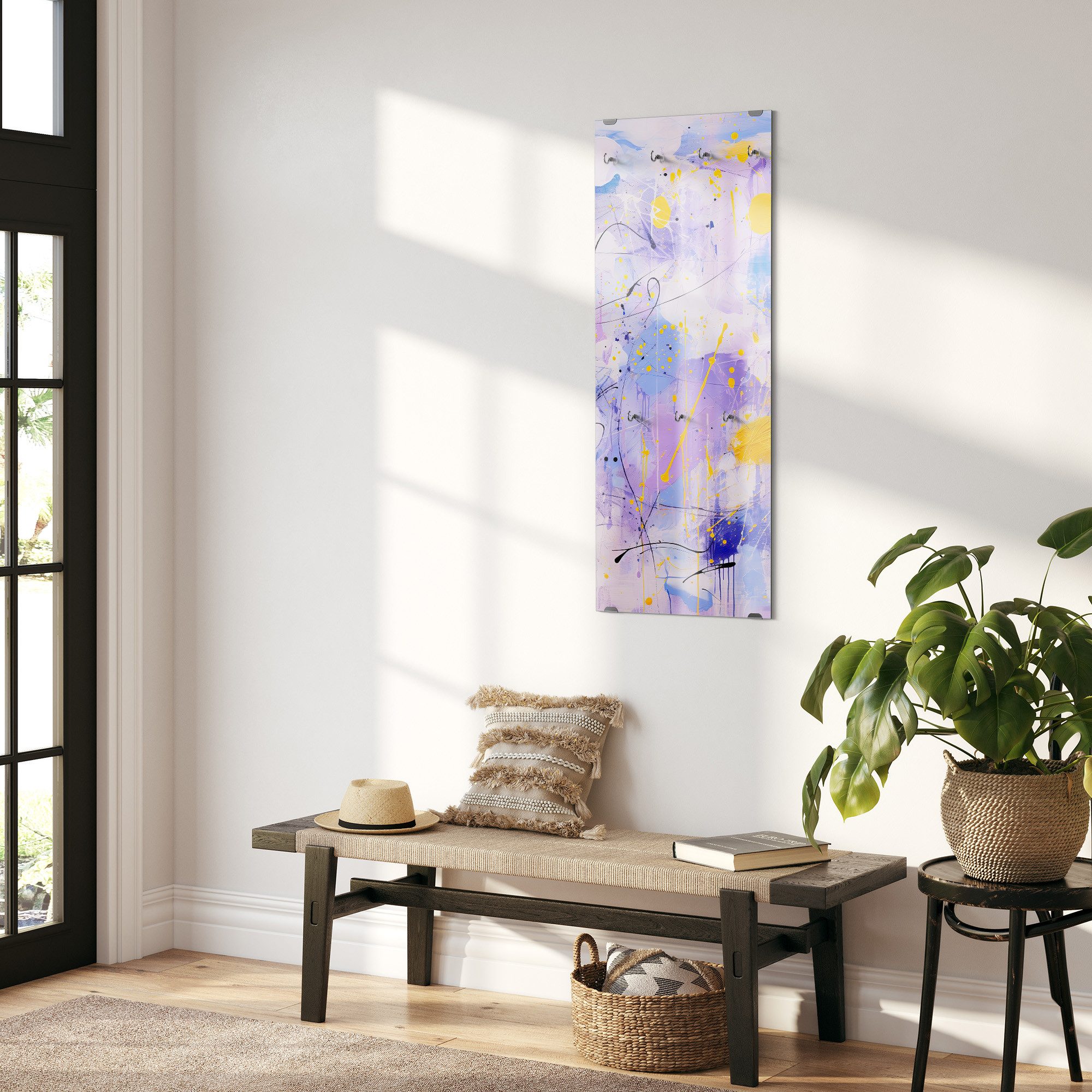 DEQORI Kleiderhaken 'Die Sonnenblitze', Glas Garderobe hängend Flur Jackenhalter modern Wandgarderobe Haken