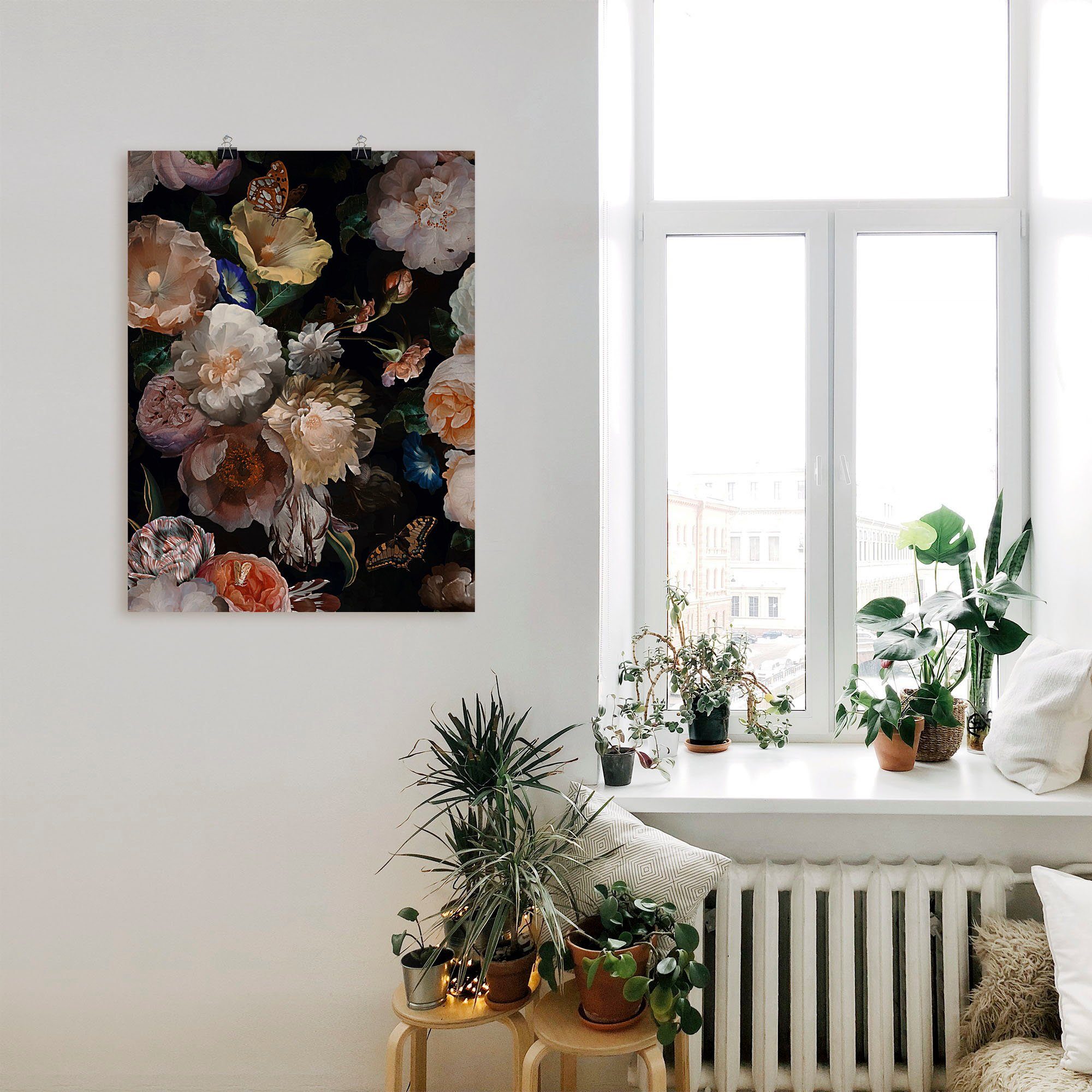 in Blumenbilder (1 Holländische oder St), Poster Wandaufkleber versch. Alubild, als Blumen, Größen Artland Antike Leinwandbild, Wandbild