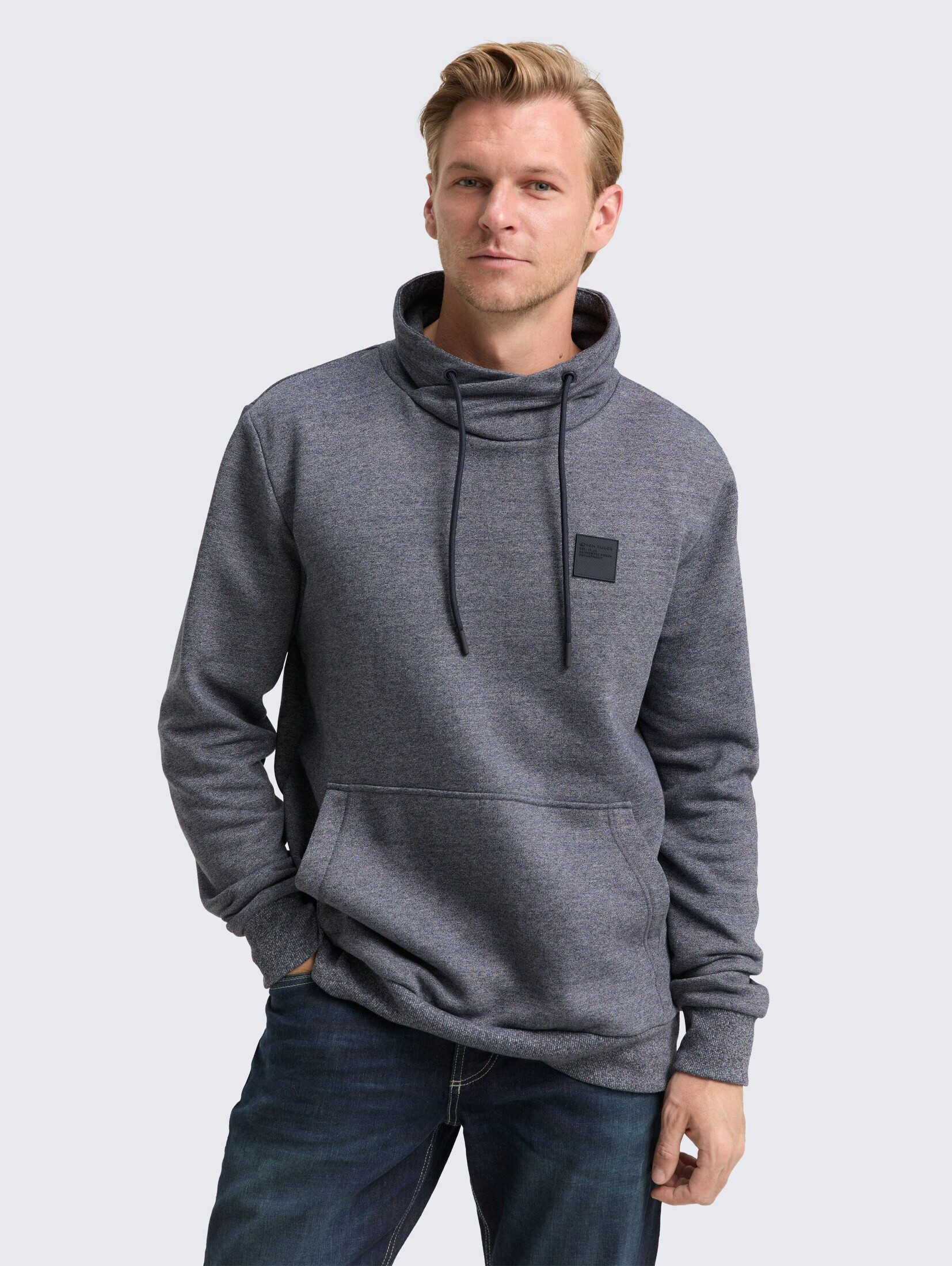 TOM TAILOR Sweatshirt Strick & Sweatshirts Snood Sweatshirt in Melange-Optik