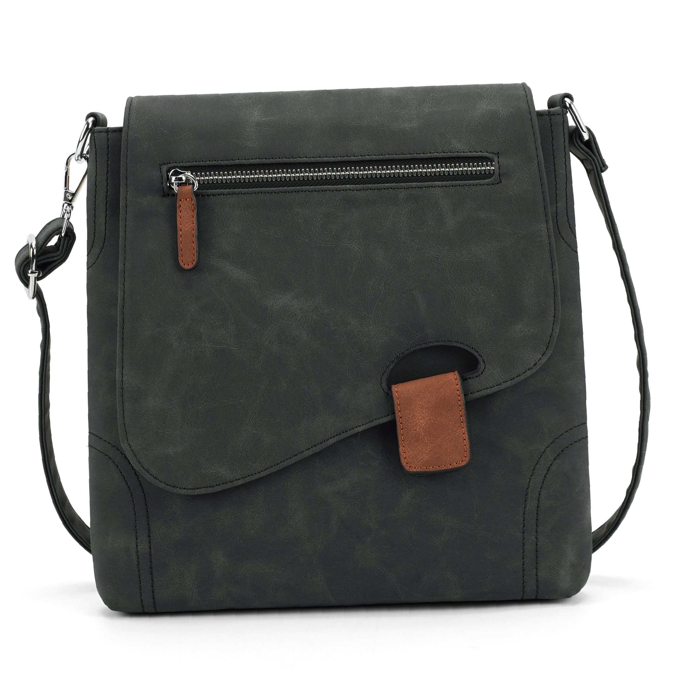 MIRROSI Schultertasche Damen Umhängetasche Leder-Optik, ca. 28 x 28 x 5 cm (verstellbaren Schulterriemen), Mittelgroße Tasche, Umhängetasche für jeden Anlass