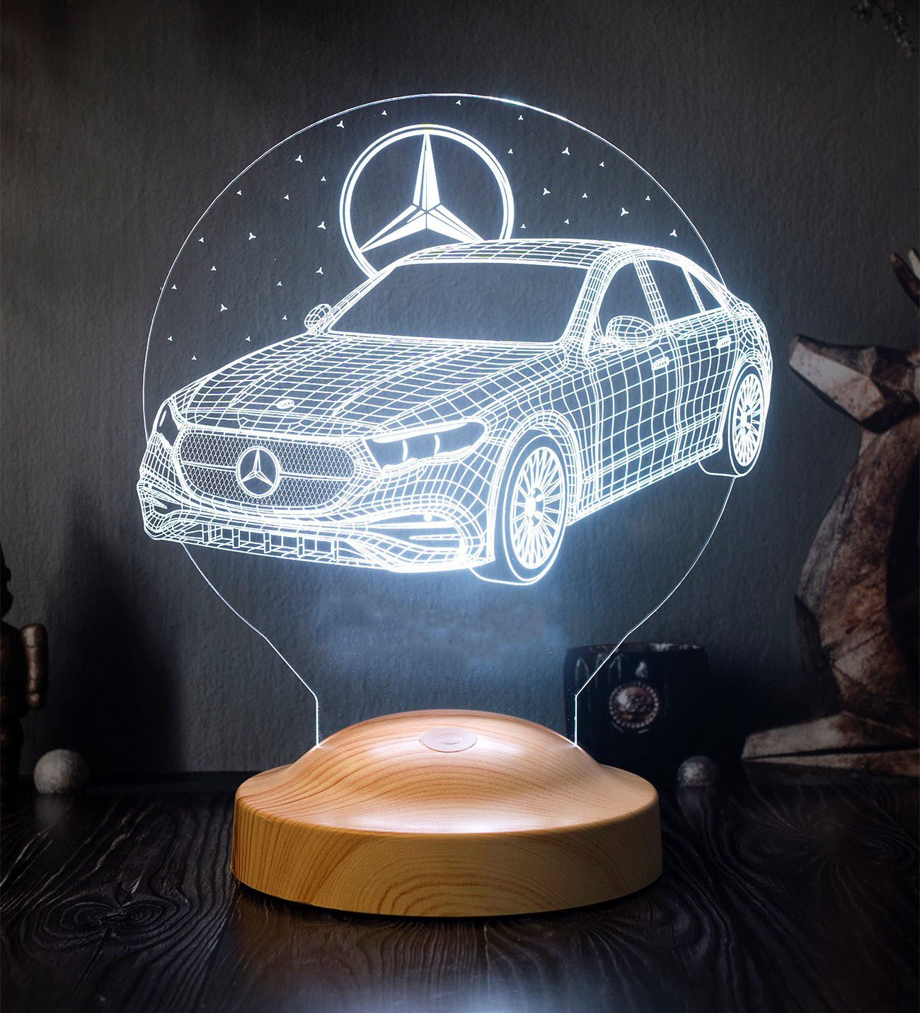 Geschenkelampe LED Nachttischlampe Automobil 3D Nachttischlampe Geschenke für Autofans Gravur Nachtlicht, Leuchte 7 Farben fest integriert, Geburtstagsgeschenk, – Bild 5 von 5