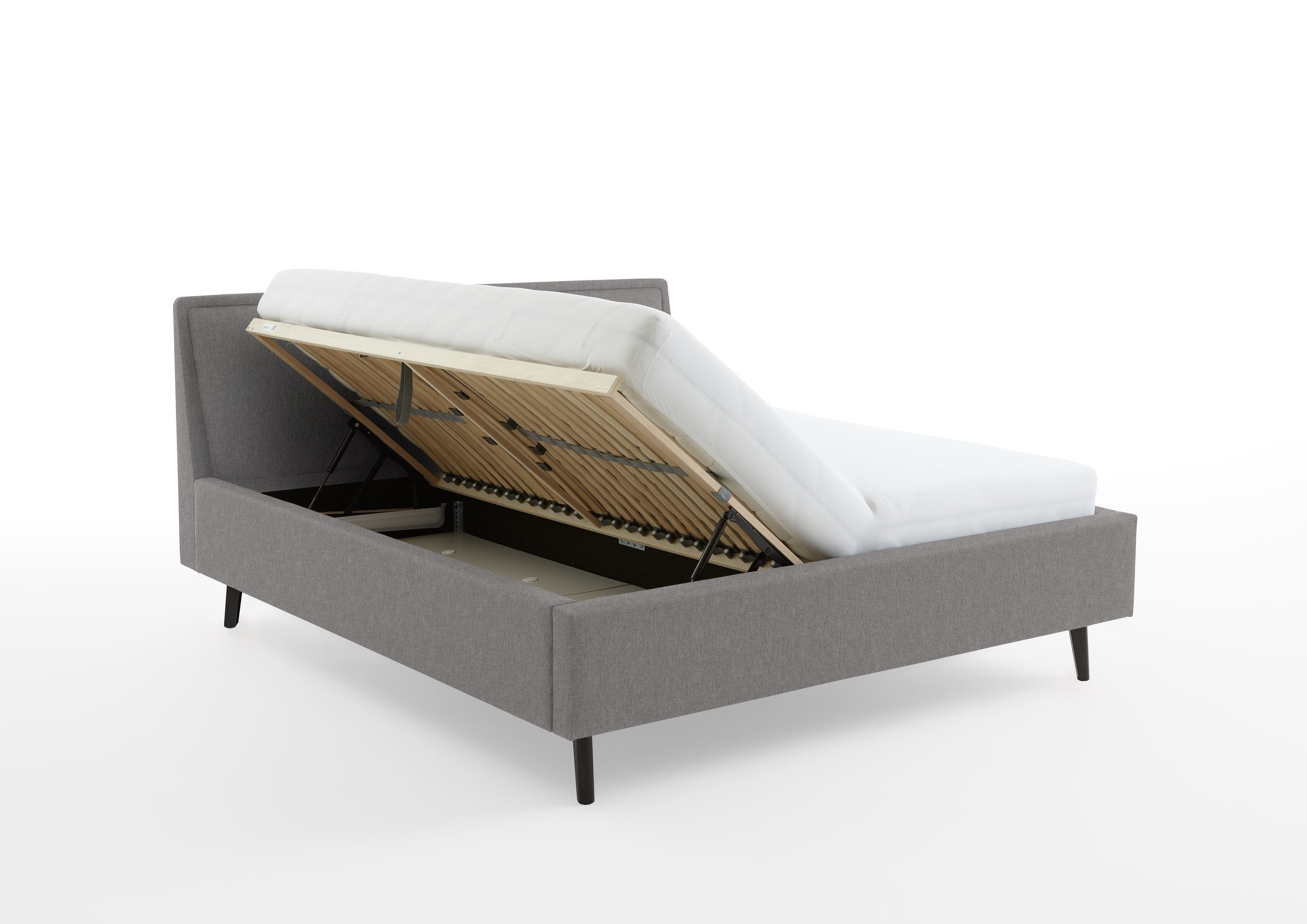 freiraum Polsterbett Frieda, Liegefläche 160x200 cm, hellgrau, Stellmaß: 176x105x224cm (BxHxT)