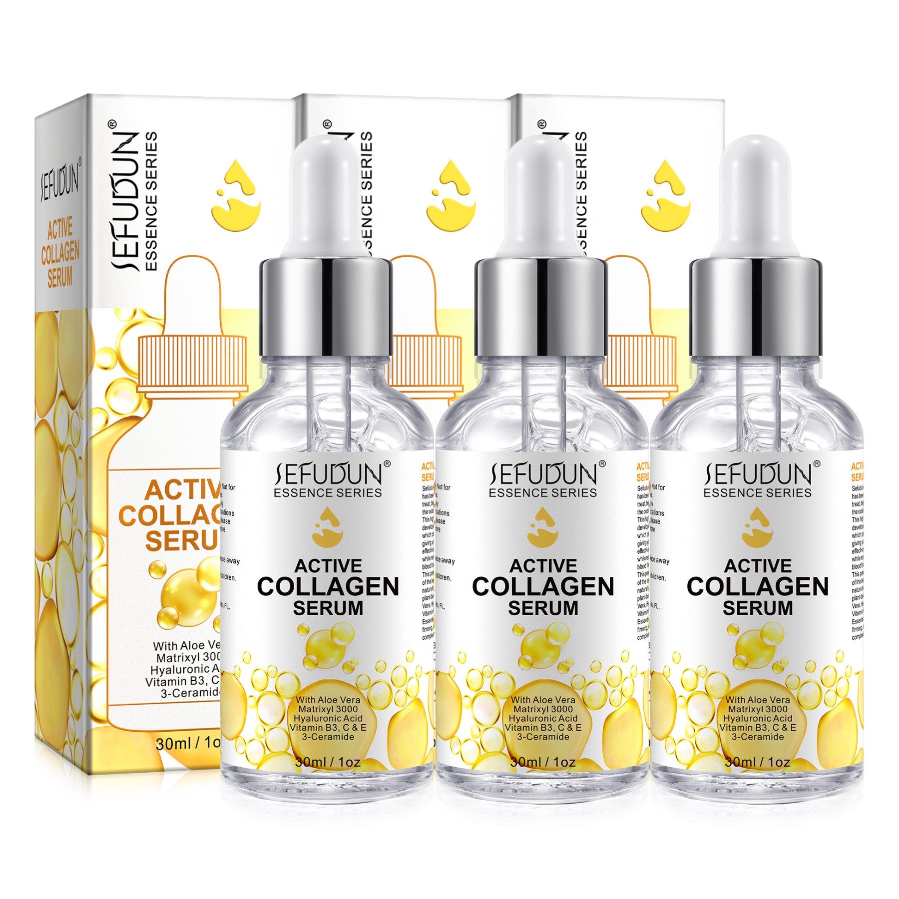 P-Beauty Cosmetic Accessories Gesichtsserum Gesichtspflege Anti-Falten Anti-Aging Kollagen Collagen Serum, 3-tlg., Ant-Falten, Anti-Aging, Gesichtsserum,Gesichtspflege