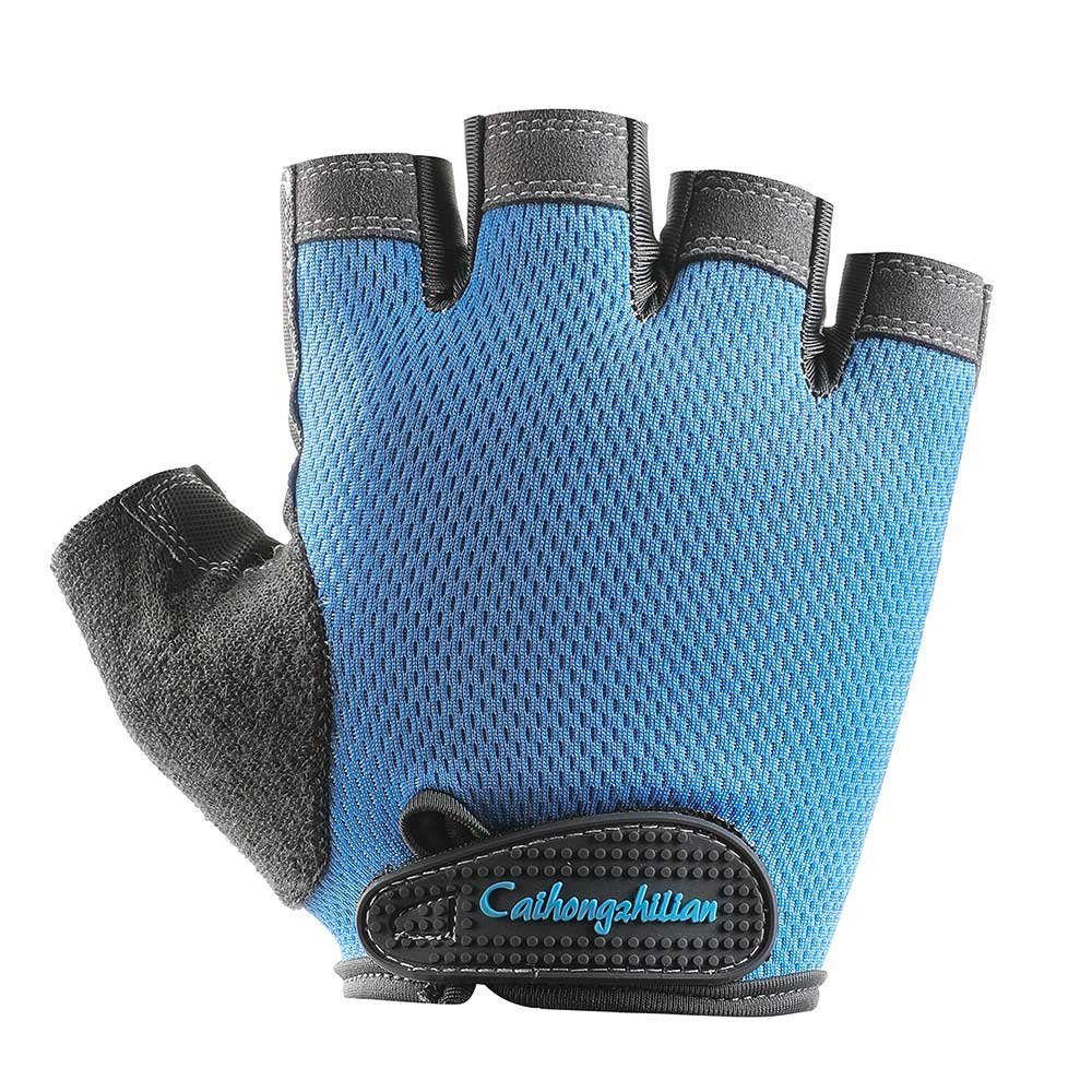 Rosnek Multisporthandschuhe Anti-Rutsch,Atmungsaktive Anti-Schock,für Radfahren Fitness Anti-Schweiß Blau