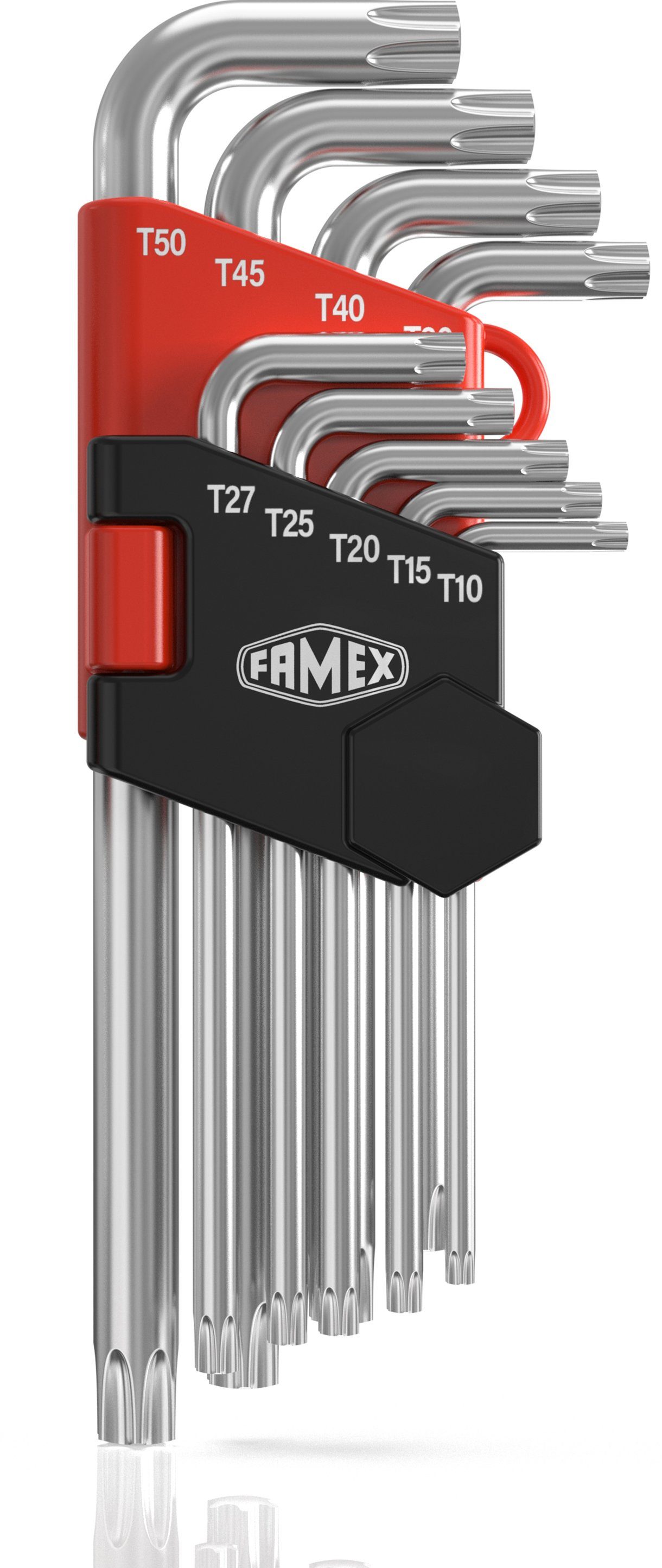 FAMEX Winkelschlüssel 10788 Winkelschraubendreher - Winkelschlüssel (für  Torx-Schrauben, 9 St), für Torx-Schrauben