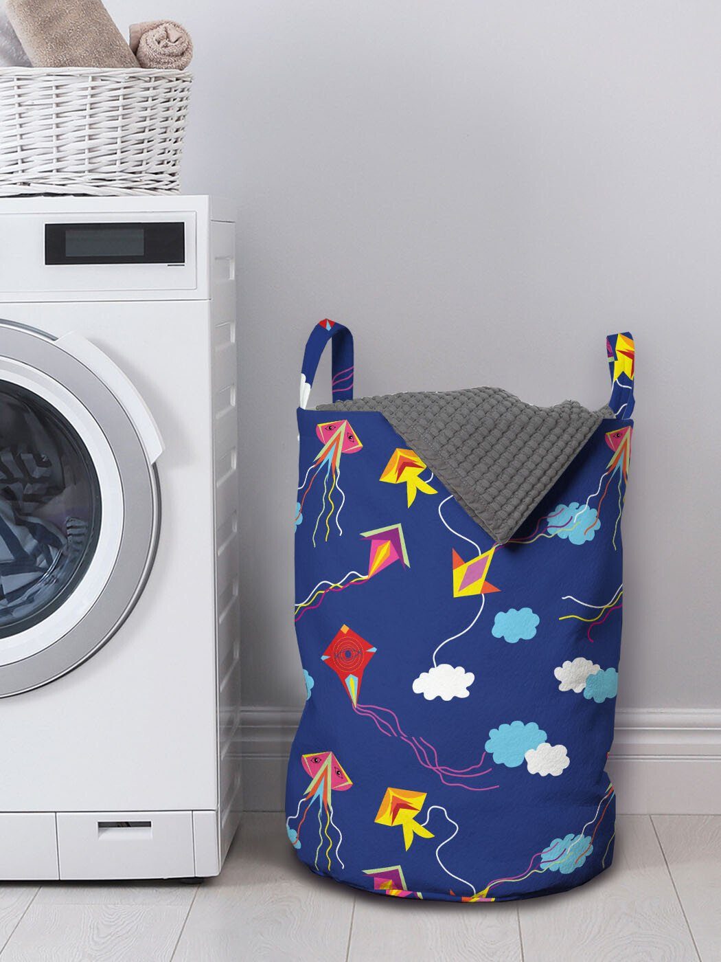 Abakuhaus Wäschesäckchen Wäschekorb mit Griffen Kites Waschsalons, Sommer Eye Asien Spielzeug für Kordelzugverschluss
