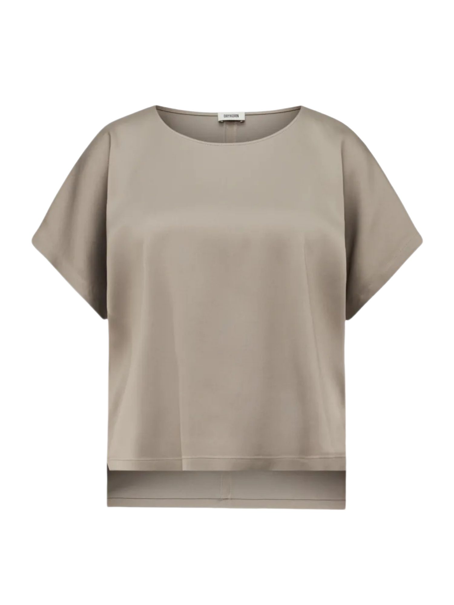 Drykorn Hemdbluse natur,Casual,Acetat,Unifarben,Rundhals,Kurz,Relaxed Fit