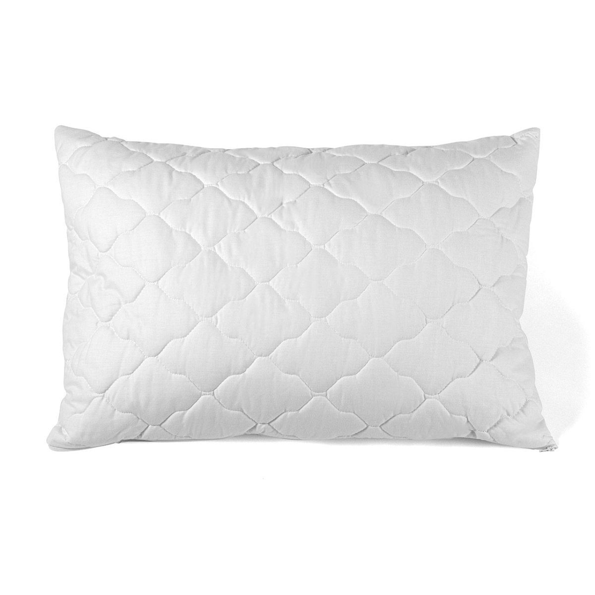 Softsan Microfaserkissen Bio Hygienic, Füllung: Separates Innenkissen (100% Baumwolle), gefüllt mit Faserbällchen (100% Polyester), aufschüttelbar. Mit Reißverschluss, Bezug: Bio Baumwolle, Bauchschläfer, Seitenschläfer, Rückenschläfer, Füllung variabel