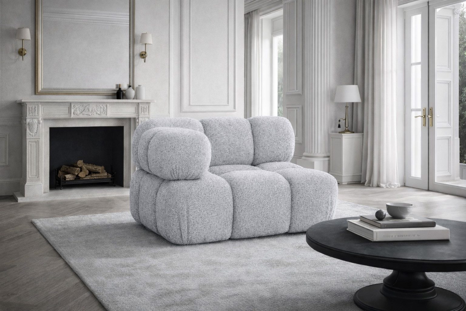 Sofa-Eckelement Eckmodul modern für modulares System, Stoff Abriamo, SELIA