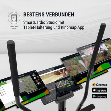 KLARFIT Heimtrainer Myon Cross (Tablet-Halterung ; Kinomap App;pullsmesser)