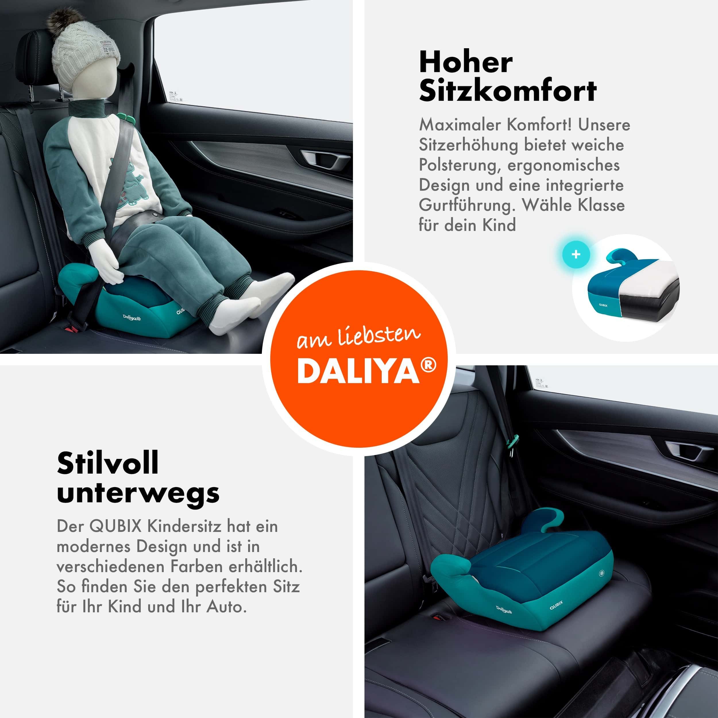 Daliya® Kindersitzerhöhung QUBIX I-Size Sitzerhöhung, Kindersitzerhöhung, Kindersitz, ab: ab 6 Jahre oder 125cm Körpergröße, bis: bis 12 Jahre oder 150cm Körper – Bild 4 von 5