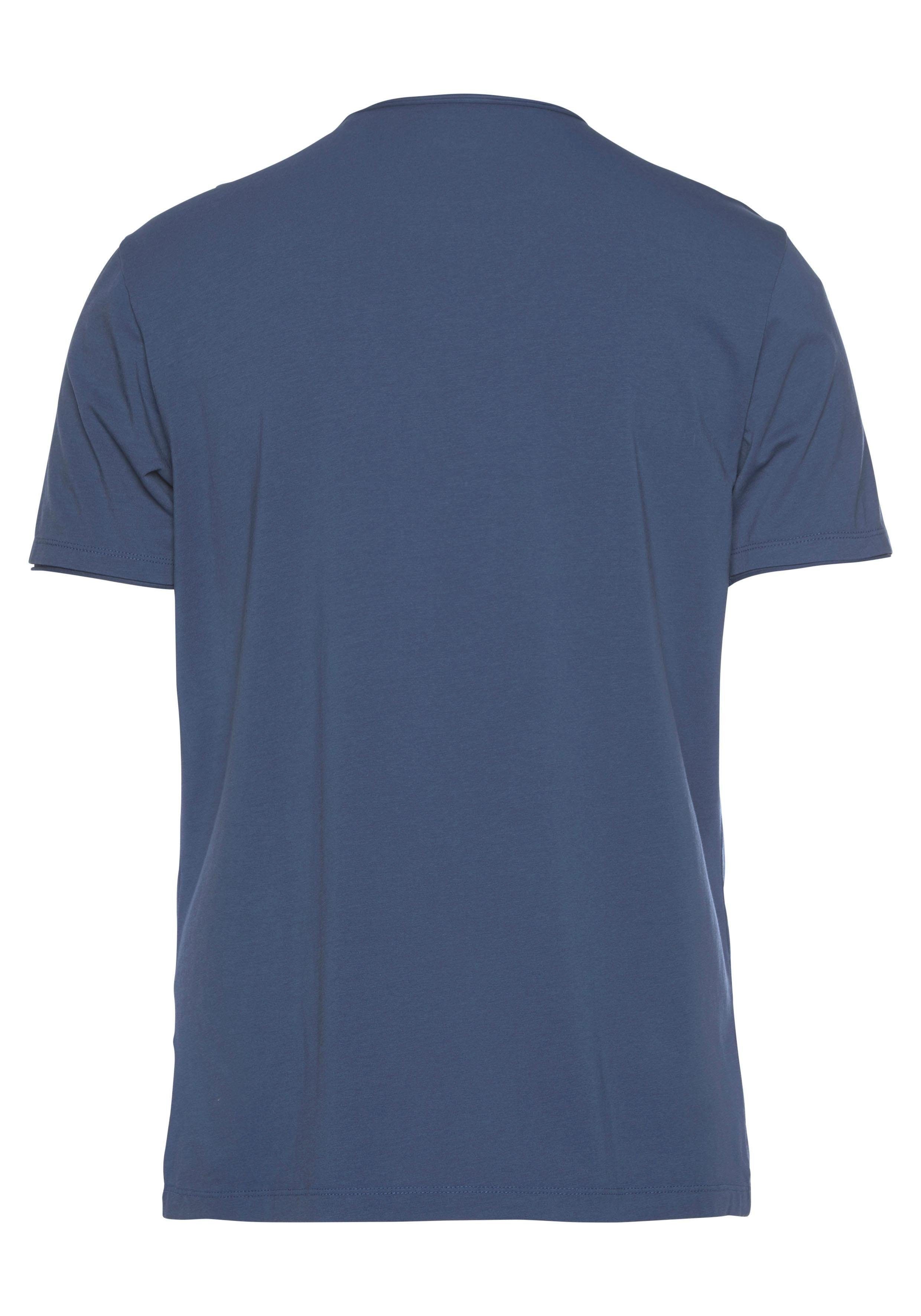 T-Shirt feinem fit body OLYMP aus Level indigo Jersey Five