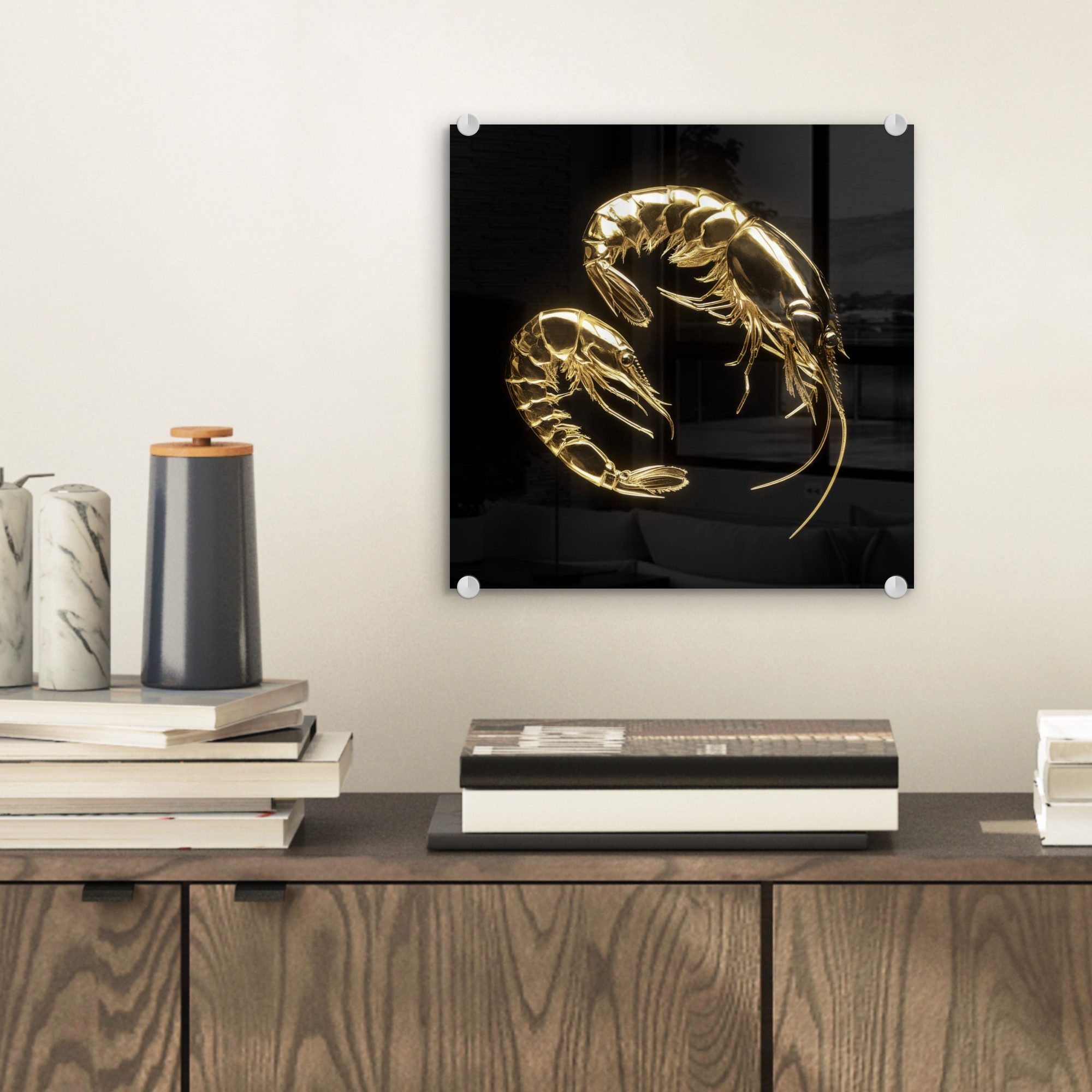 MuchoWow Acrylglasbild Shrimps - Schwarz - günstig online kaufen
