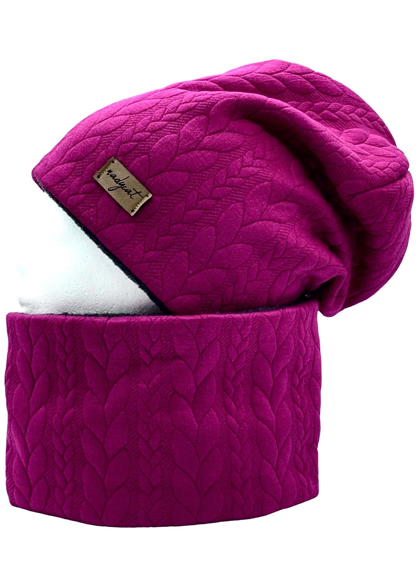 nadycat Beanie ZOPF & STYLE fuchsia (2-St., Beanie mit passendem Loop) hand günstig online kaufen