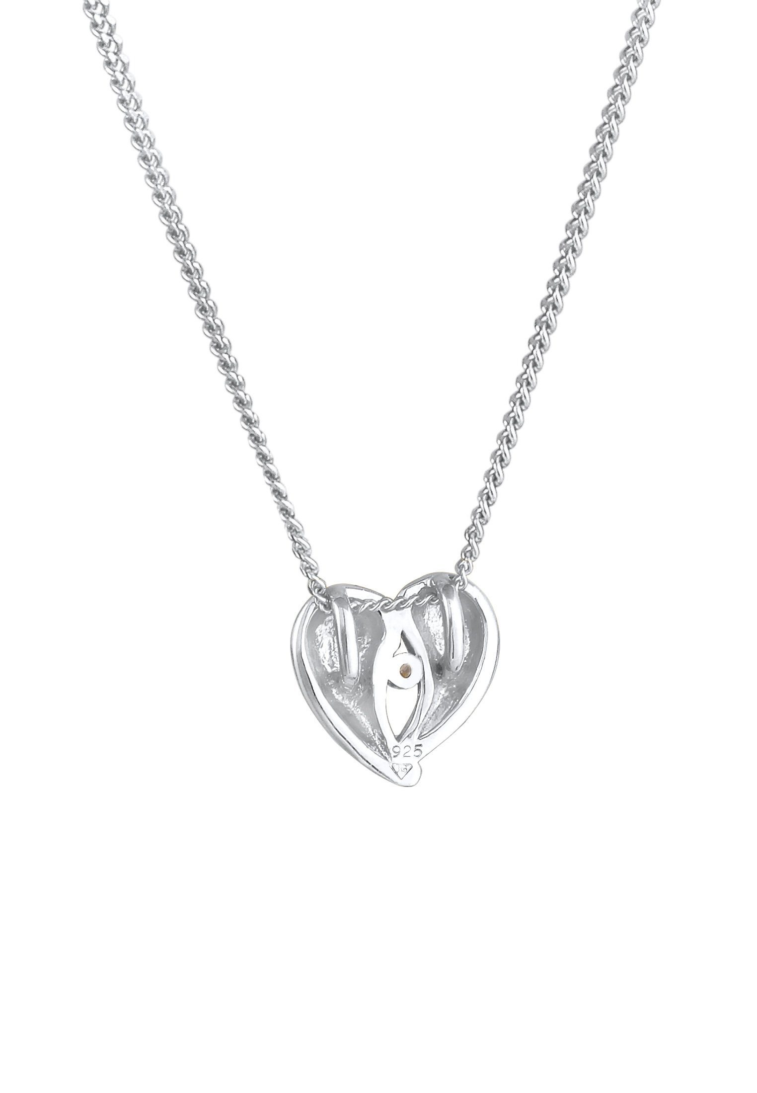 Filigran (0.03 Anhänger Silber, 925 Kette ct) mit Herz Herz Diamant Elli Liebe DIAMONDS
