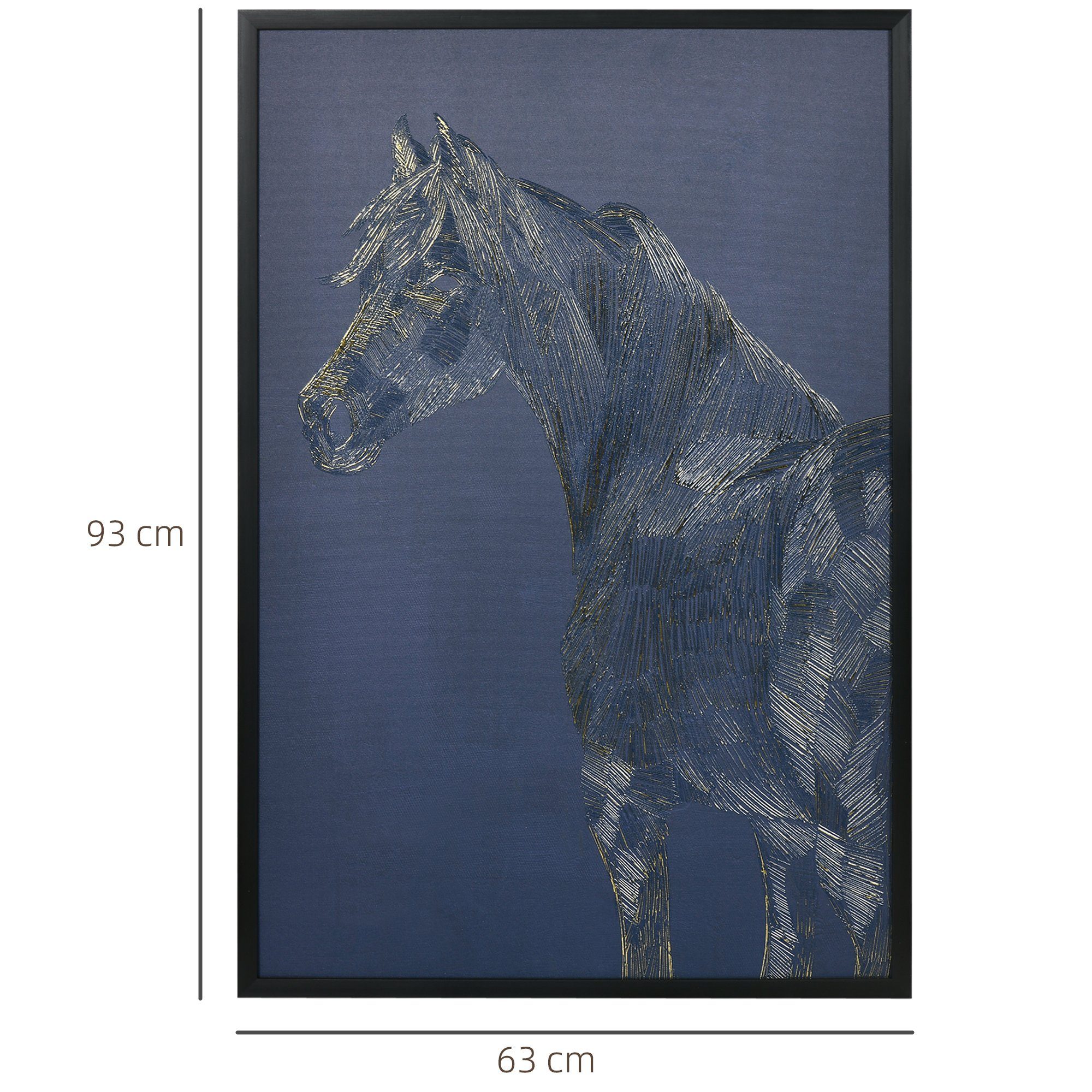 Pferdemotiv, Wandbild HOMCOM 1 63cm mit Pferd Höhe: St), (Set, Prägetechnik, UV-Druck,