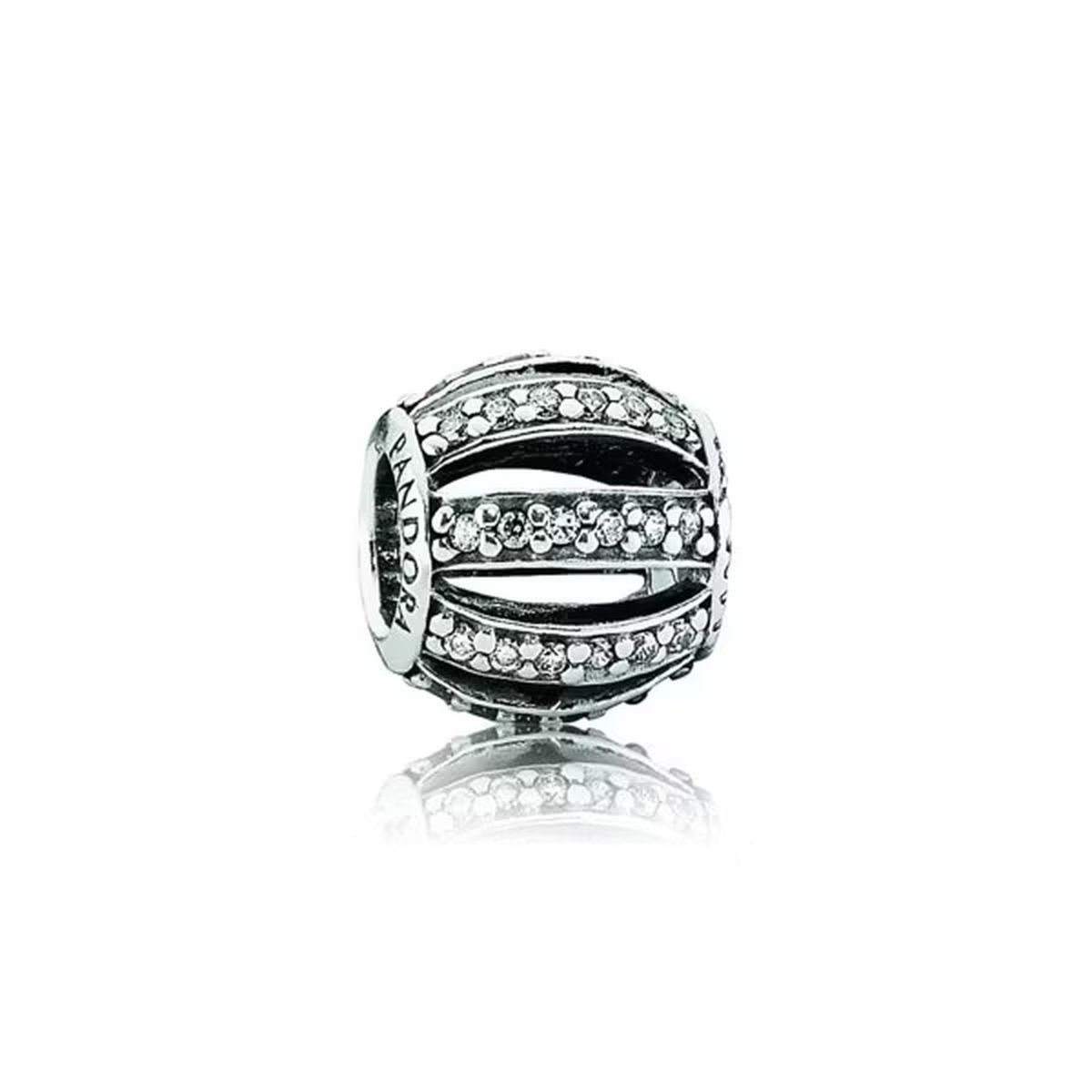 Pandora Charm-Einhänger Charm Pavé-Kugel Zirkonia Sterling-Silber 791115CZ