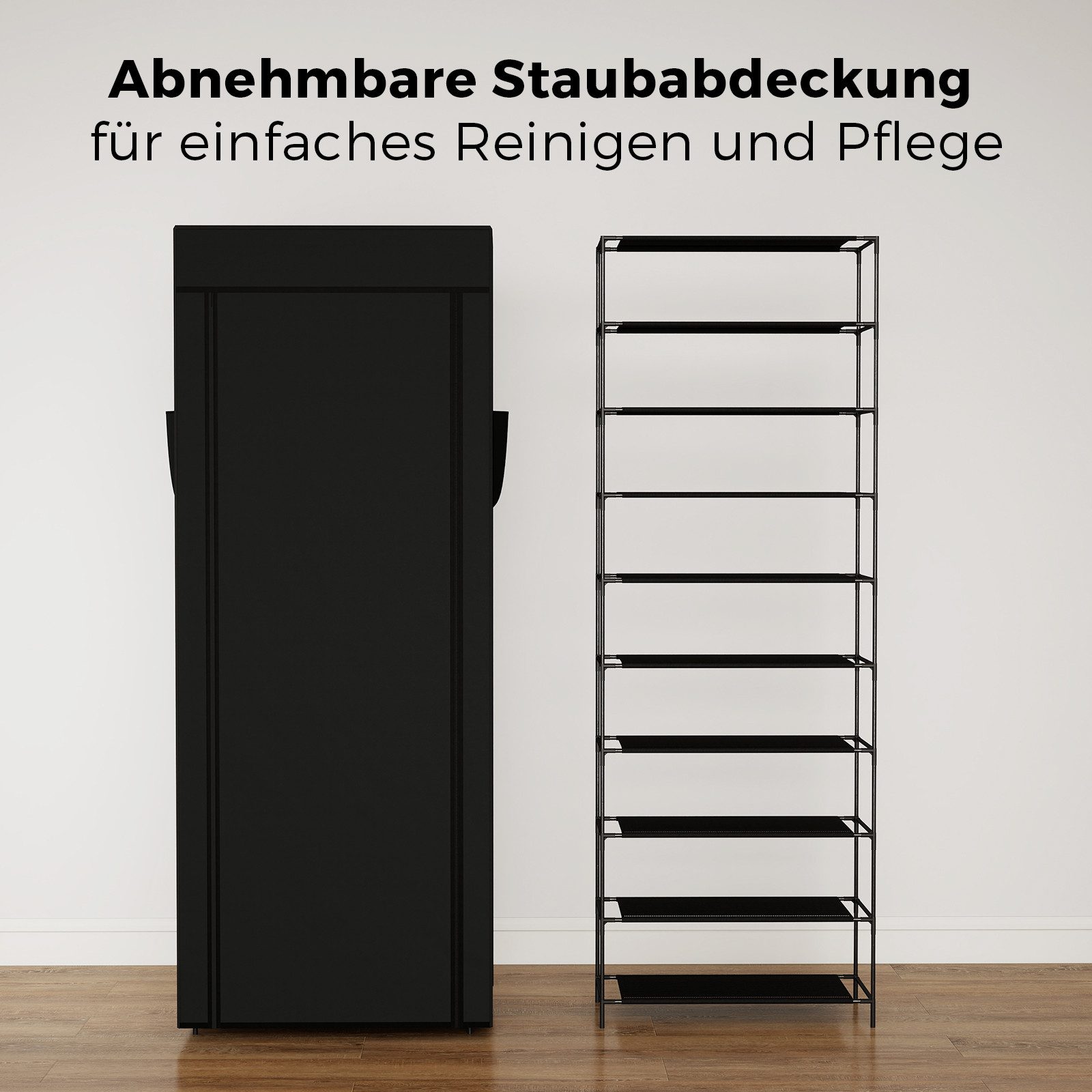 Sekey Stoffschrank Schuhschrank mit 9 Ebenen, Vliesstoff Schuhaufbewahrung Breite 58 cm, Schuhständer Platzsparend, 27 Paar Schuhe – Bild 5 von 5